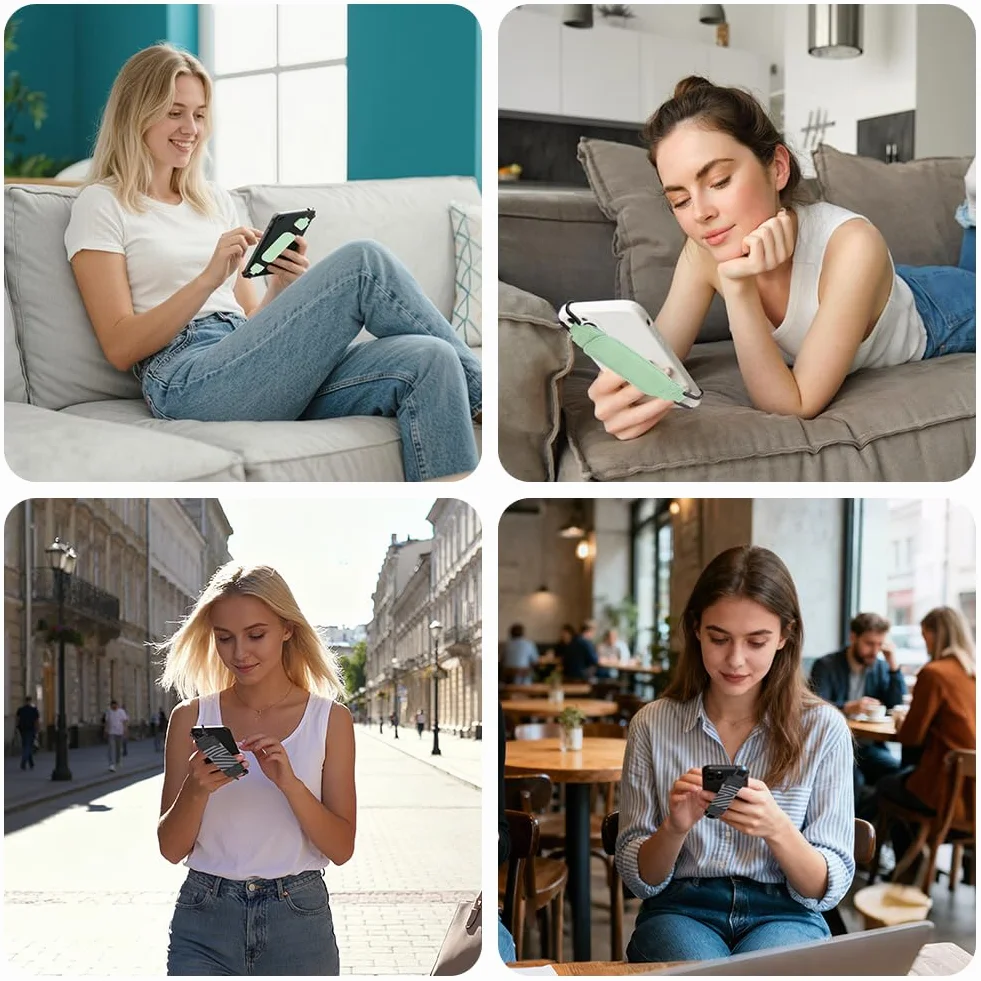 AXFEE Pasek na rękę do tabletu e-Readers Fire 6-8", 2 sztuki, przenośny, elastyczny pasek mocujący, uchwyt na palec, uchwyt do tabletu / tabletu / Kobo/Voyaga/i-Pad/Sam-Sung-czarny