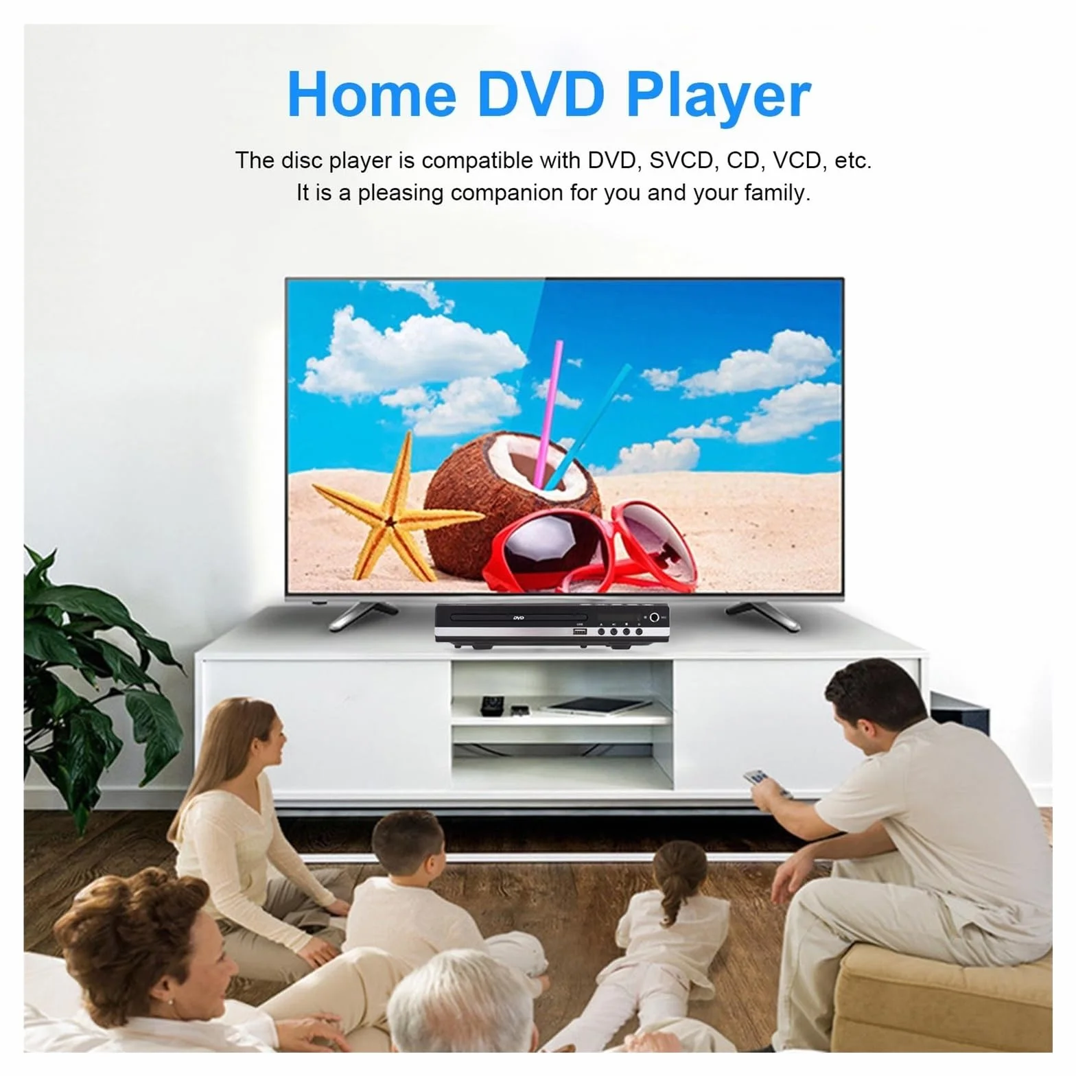 Odtwarzacz DVD, HD-229 Domowy przenośny odtwarzacz DVD z pilotem Odtwarzacz płyt CD Cyfrowy multimedialny