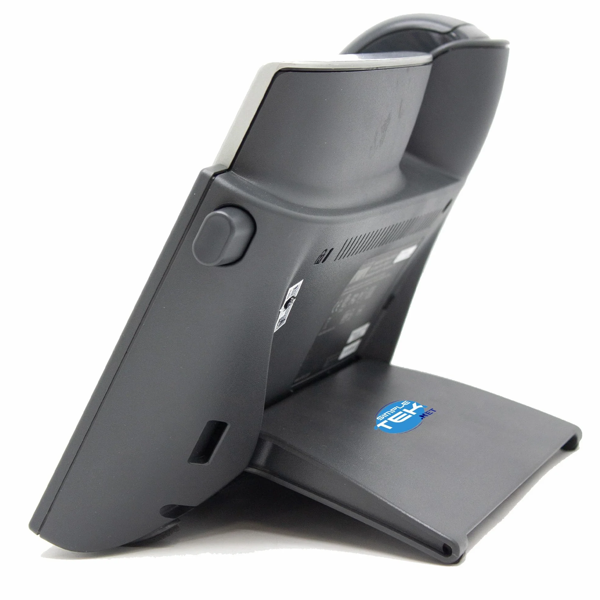 SIMPLETEK - Biznesowy telefon VoIP z zasilaniem PoE, podstawą i słuchawką - LCD w skali szarości, w zestawie zasilacz zewnętrzny (odnowiony