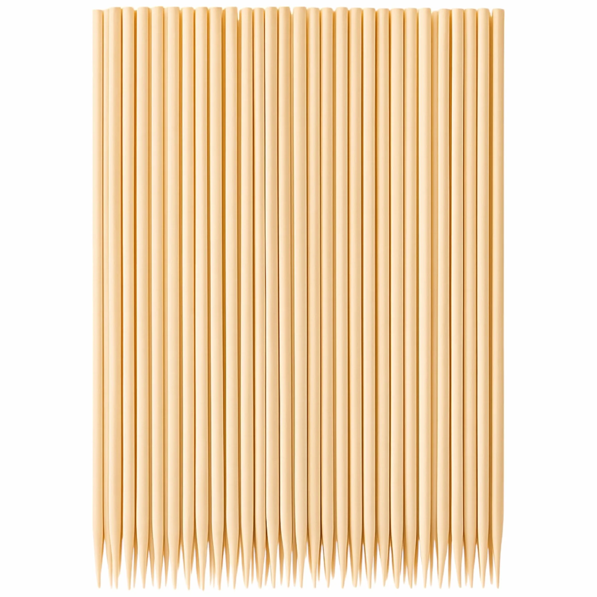 MIJOMA Szpikulce do szaszłyków, drewniane rożny ze stabilnego drewna bambusowego, jednostronne ostrze, do BBQ, koktajli, kebabów, na imprezy i imprezy grillowe (200, 30 cm)