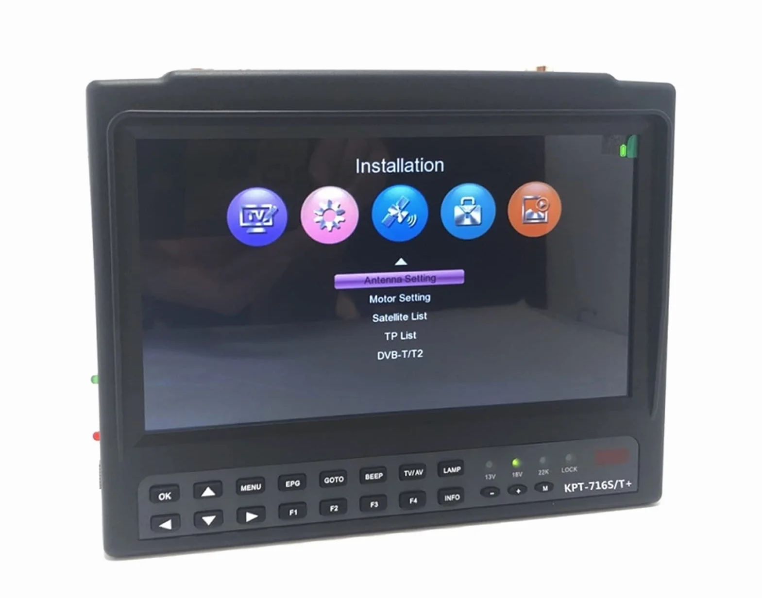 Wyszukiwarka Satelitów, KPT-71. 6TS. Wyszukiwarka satelitarna CCTV Camera LCD 4,3 cala DVB-S / S2 Test sygnału z USB AV