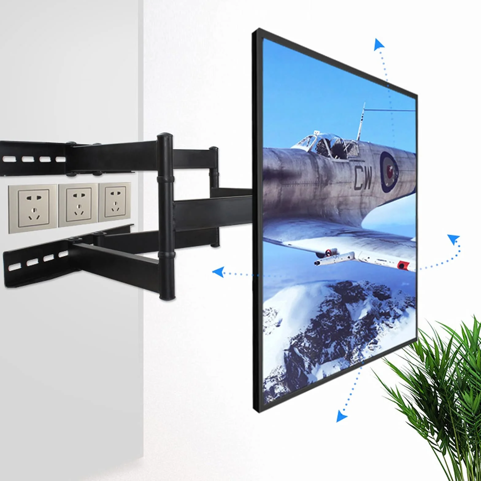 Uchwyt Ścienny Do Telewizora 37"-70" Składany, Uniwersalny Uchwyt Do Telewizora, Obrotowy, Pochylany, Z Możliwością Przedłużenia, Do Maksymalnej Szerokości Vesa 600X400 Mm I Udźwigu Do 57 Kg.