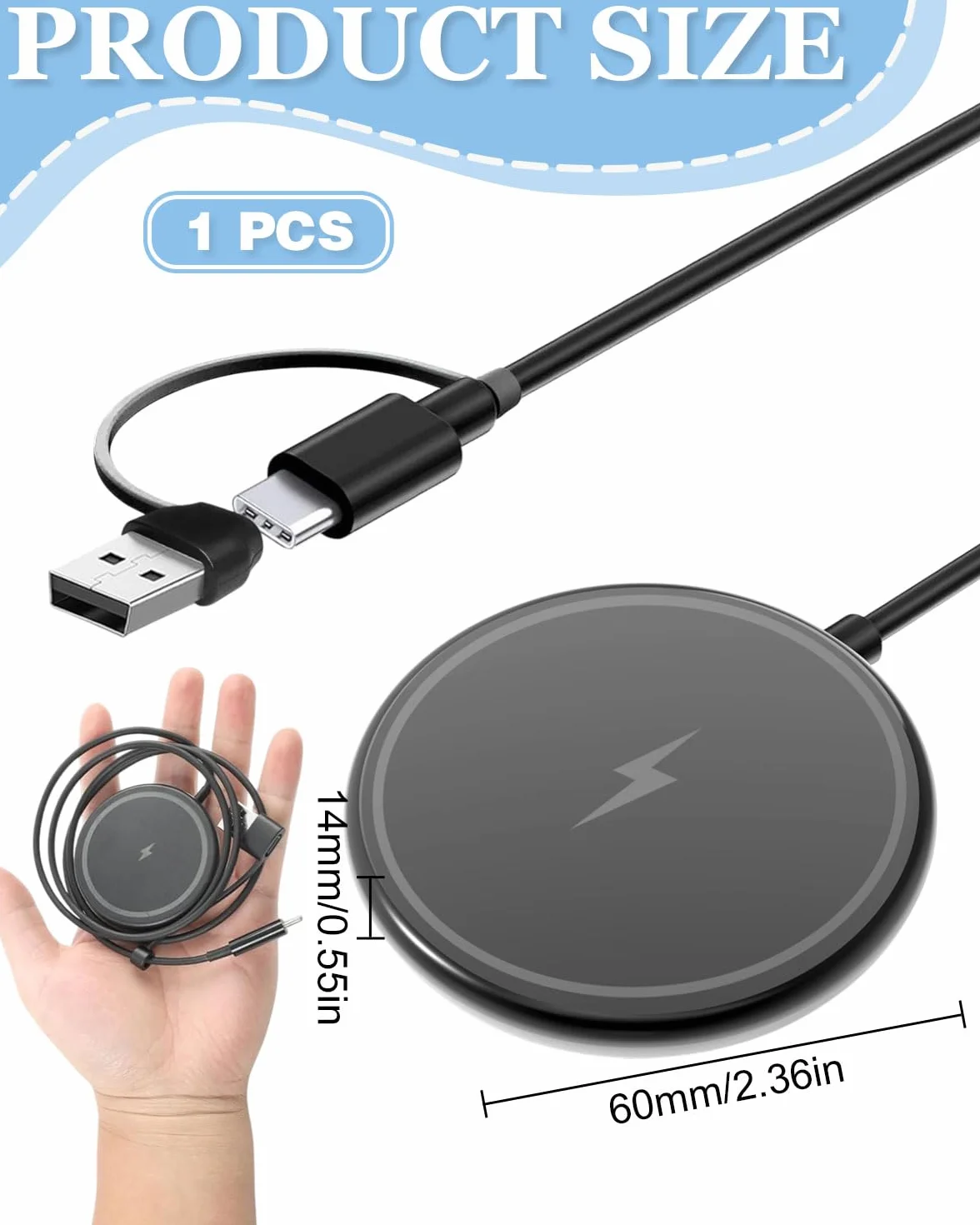 Bezprzewodowa ładowarka do Samsung Galaxy S25 Ultra/S25/S24 FE/S23/S22/S10/Z Flip 7 6, 15 W Maksymalna szybka bezprzewodowa podkładka ładująca dla Google Pixel 9 Pro 8a 7 6 iPhone 16 15 14 13