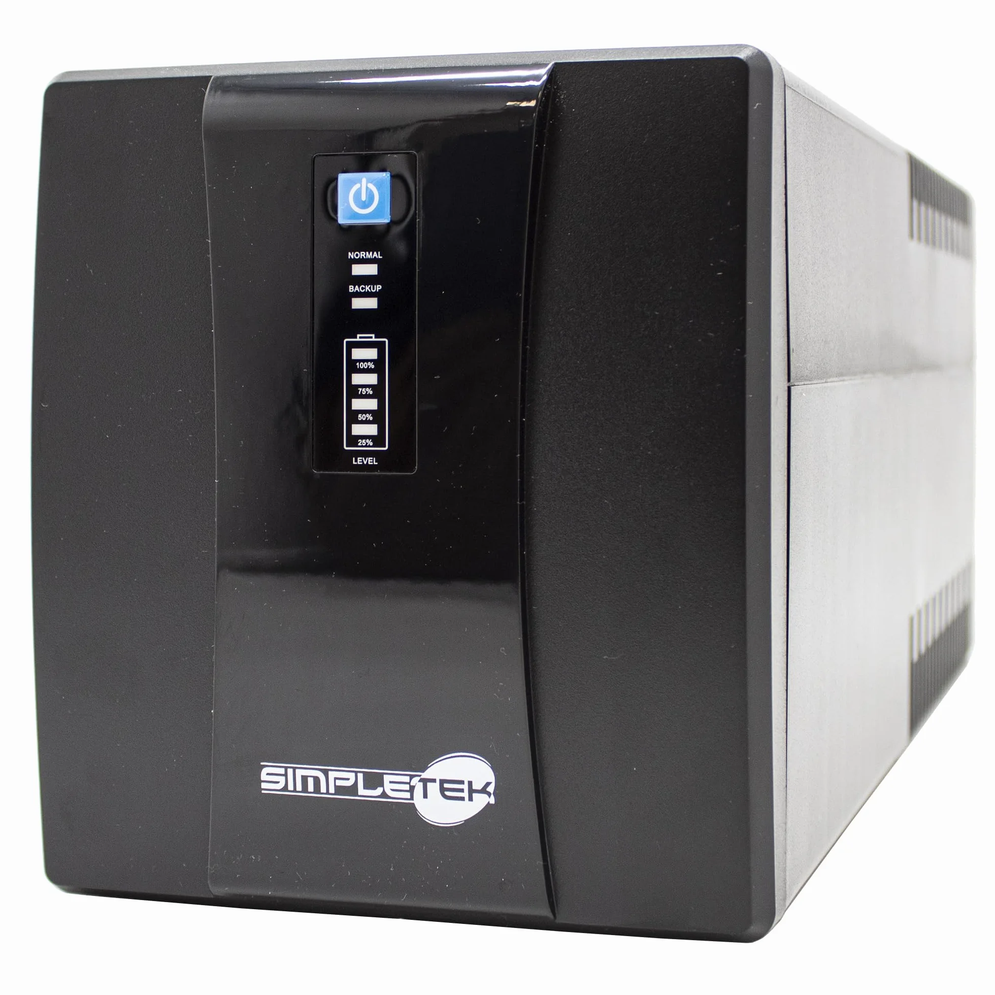 SIMPLETEK - Zasilacz awaryjny UPS 1200 VA 720 W 4 gniazda AVR PC Ochrona przeciwprzepięciowa do modemu monitora DVR | SK1200VA A1200VA | Kabel zasilający w zestawie