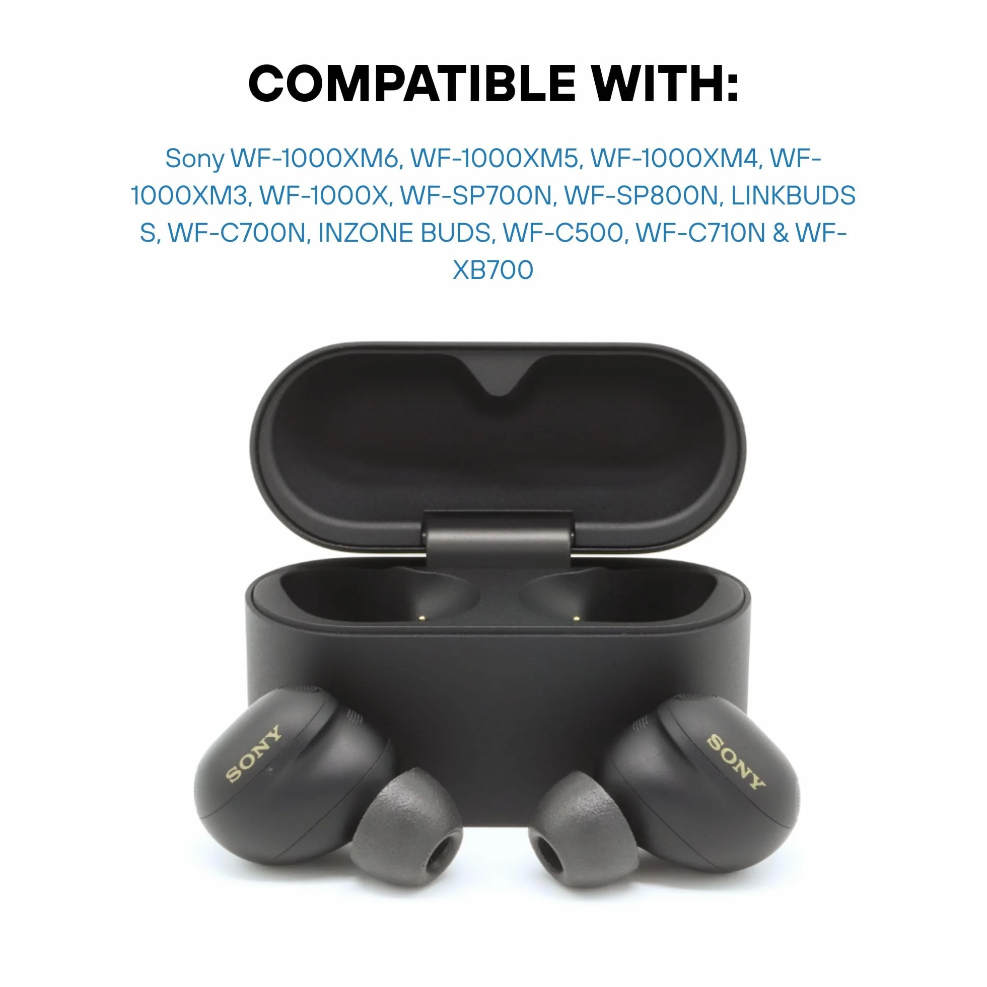 Comply 35-42332-11 Końcówki Słuchawkowe z Pianki z Pamięcią Kształtu do Sony True, Czarny, 2 Sztuki