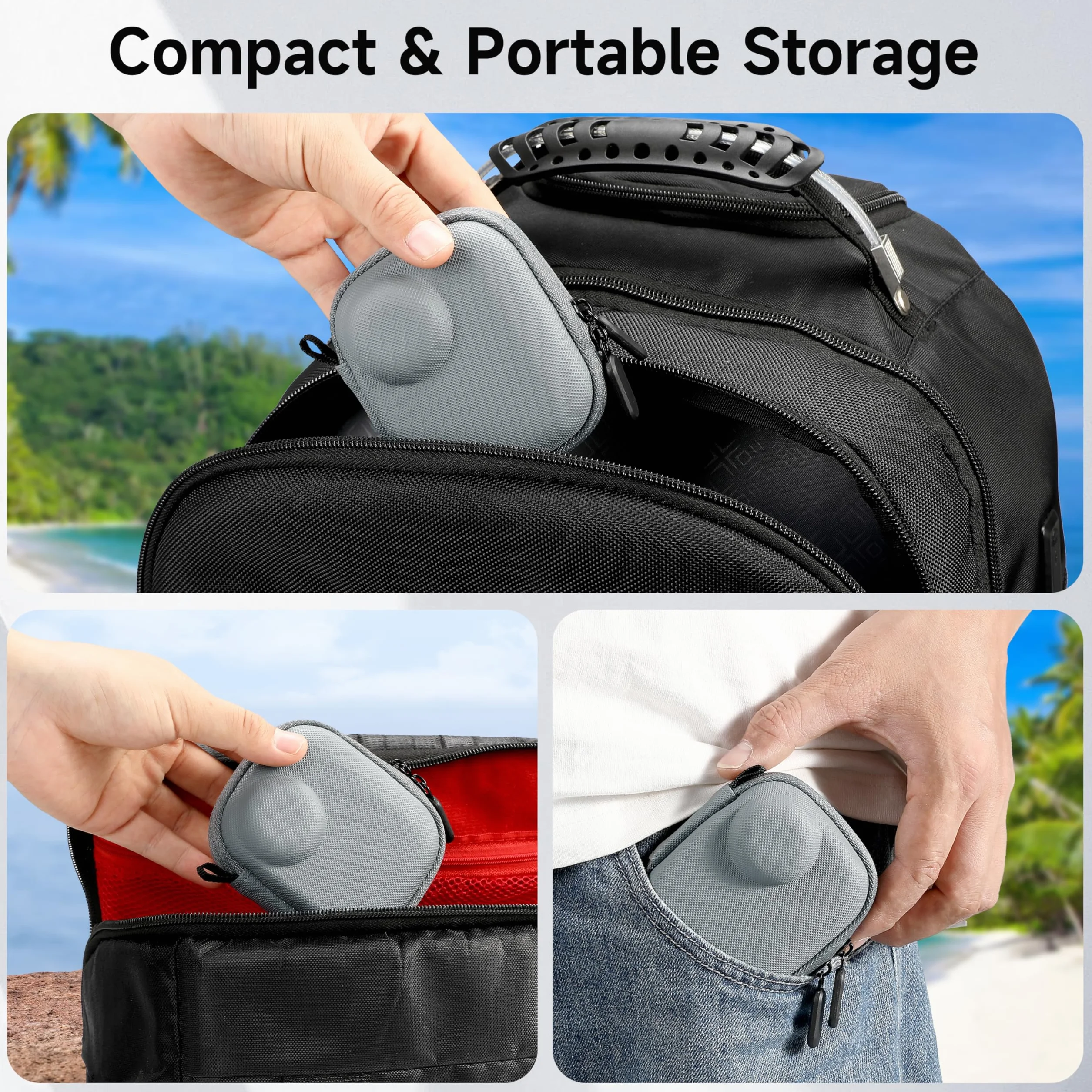STARTRC VCR Futerał do Insta360 GO Ultra Hard Shell Lens PU Cover Protection Bag Travel Portable Cases z karabińczykiem i paskiem na nadgarstek, akcesoria do kamer akcji (flanela)