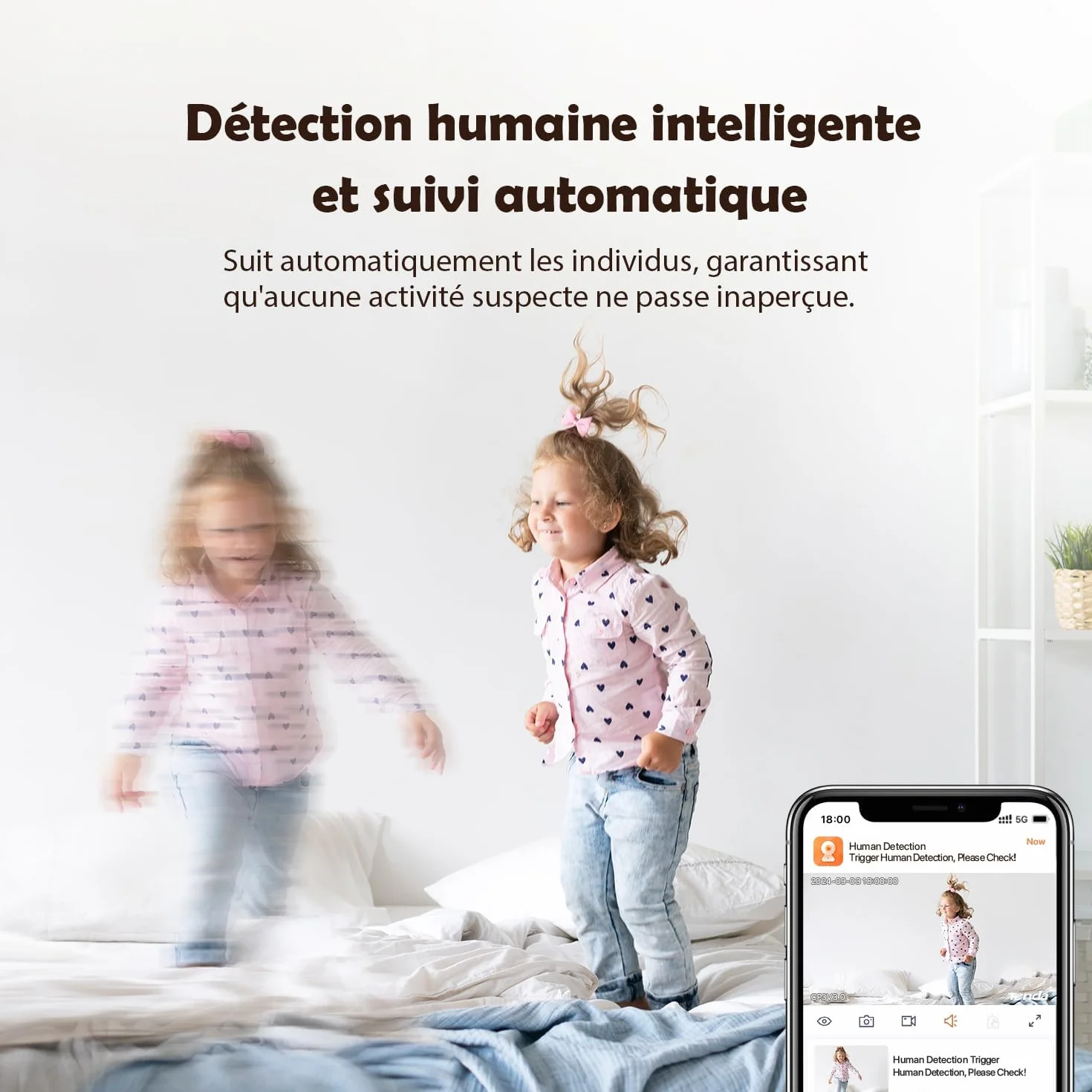 Tenda Wewnętrzna kamera monitoringowa 2K CP3 V3.0, 360 stopni Wi-Fi z 2-drożnym dźwiękiem, FHD 3 MP, widoczność w nocy, wykrywanie ruchu, alarm i wiadomości push, dla niemowląt i zwierząt domowych
