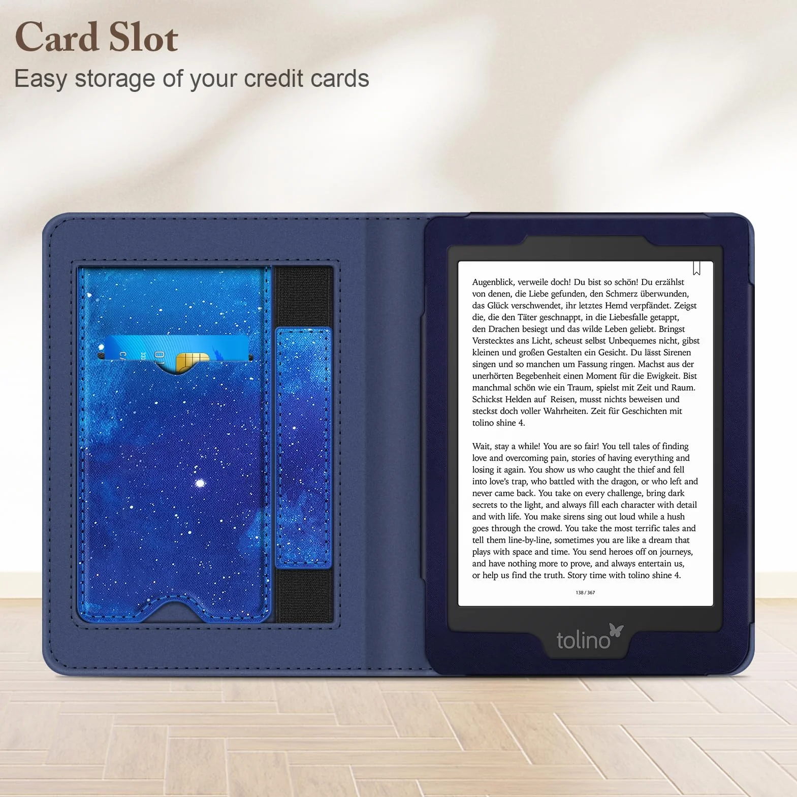 FINTIE Etui stojące do 6" Kobo Clara Colour (2024) /Clara BW (2024) /2E (2022) eReader - Premium etui ze skóry poliuretanowej z funkcją automatycznego uśpienia/budzenia z gniazdem na karty i paskiem