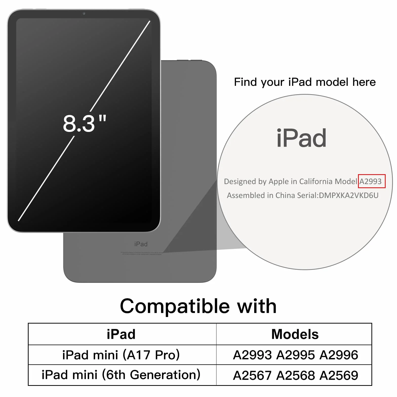 JETech Etui dla iPad mini (A17 Pro, Model 2024, 7. Generacji) / mini 6 (Model 2021, 6. Generacji), Smukła Stojak Twardy tył Pokrowiec z Funkcją Case Automatycznego Budzenia/Snu (Czarny)