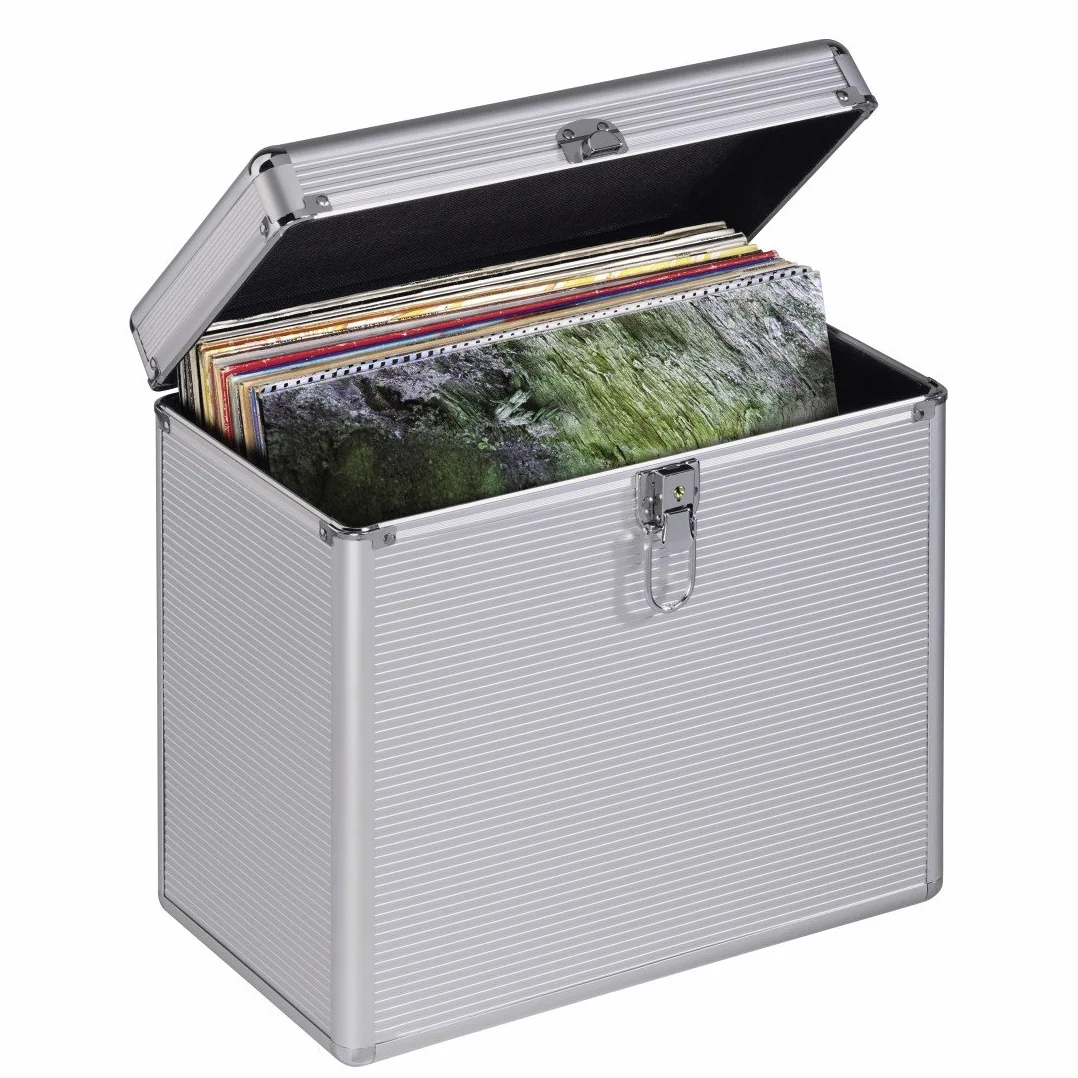 Hama 00181435 | 50 płyt winylowych LP Case, wygląd aluminium | srebrny, 22.0 cm* 35.5 cm* 35.0 cm, Srebrny, Etui