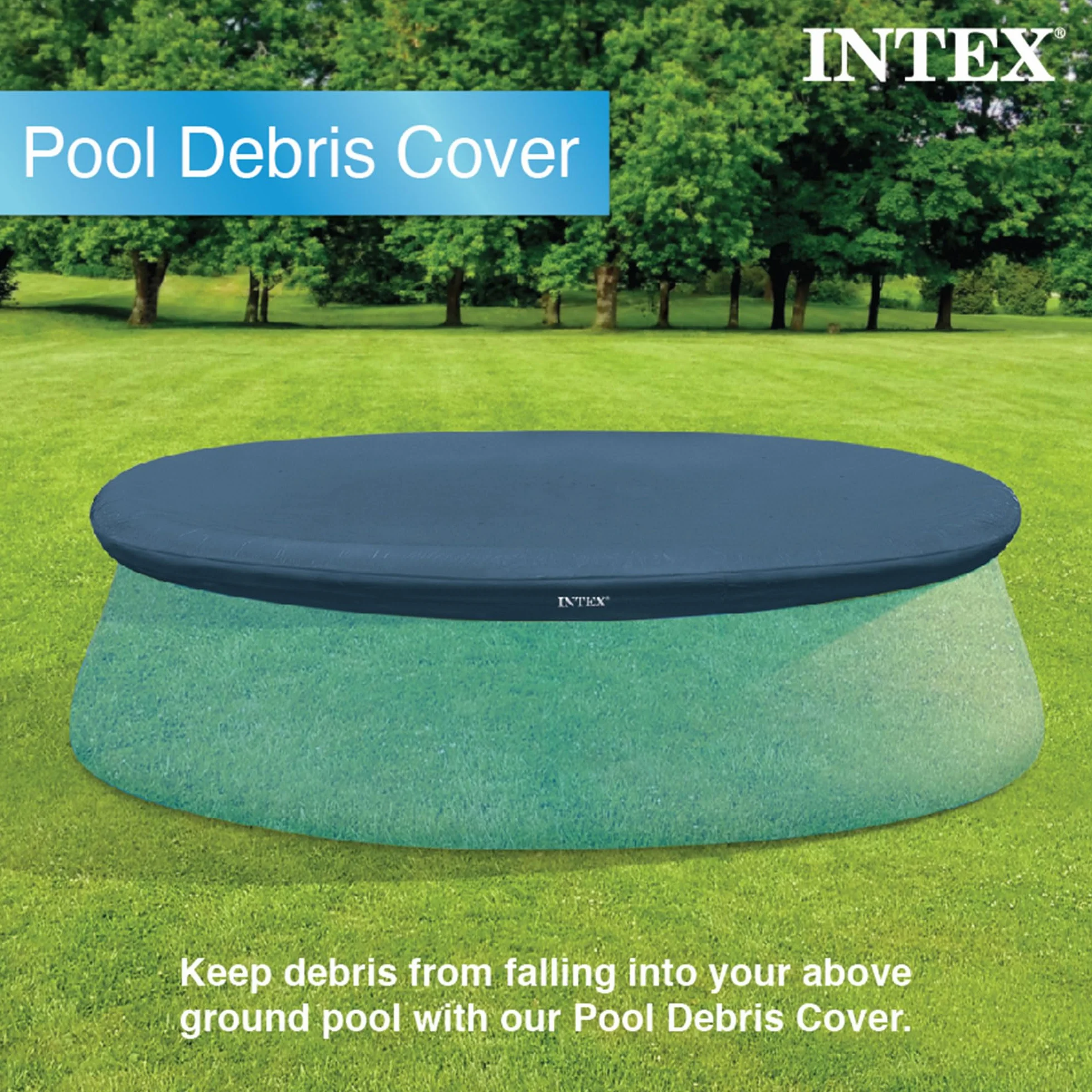 Intex 28020 Pokrowiec na basen Easy, PVC, niebieski, 244 cm