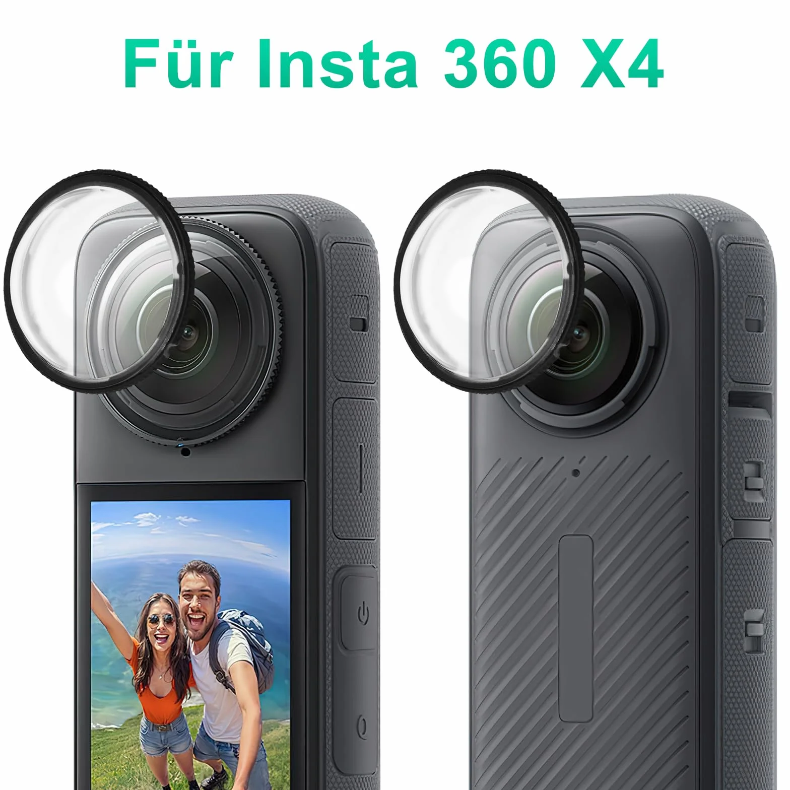 APOMOONS 2 osłony soczewek, akcesoria do obiektywu premium Insta360 X4, obracane lusterko 3D, ochrona przed UV i zadrapaniami, ze ściereczką