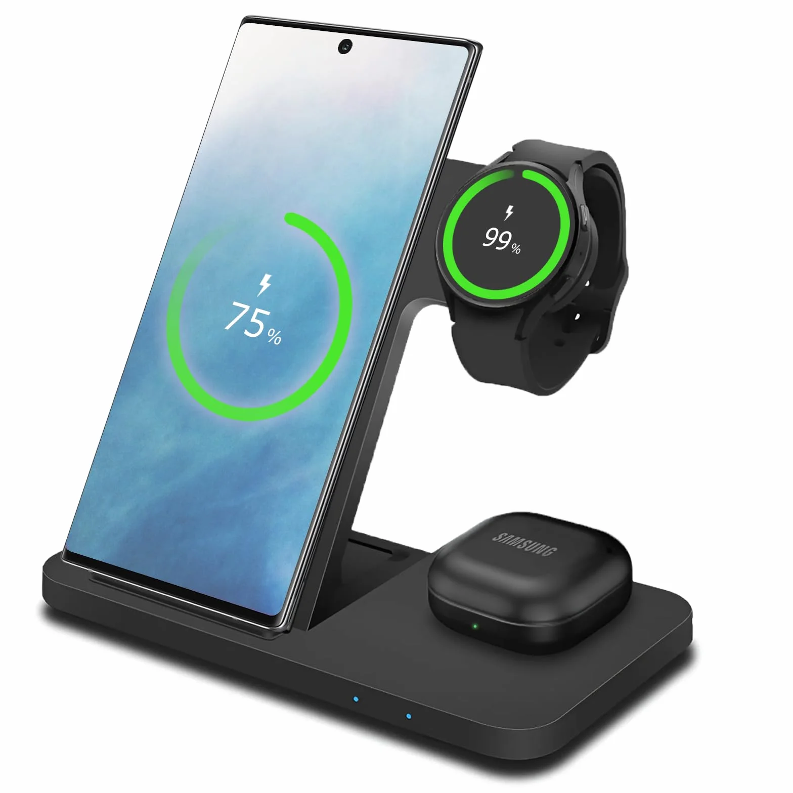 MMOBIEL Bezprzewodowa Ladowarka do Samsung - Bezprzewodowa Stacja Ladująca 3 w 1 do MagSafe Samsung Galaxy S25/S24/S23/S22, Galaxy Watch 6/5/4, Buds - 15W - Bezprzewodowe Stacja Dokująca