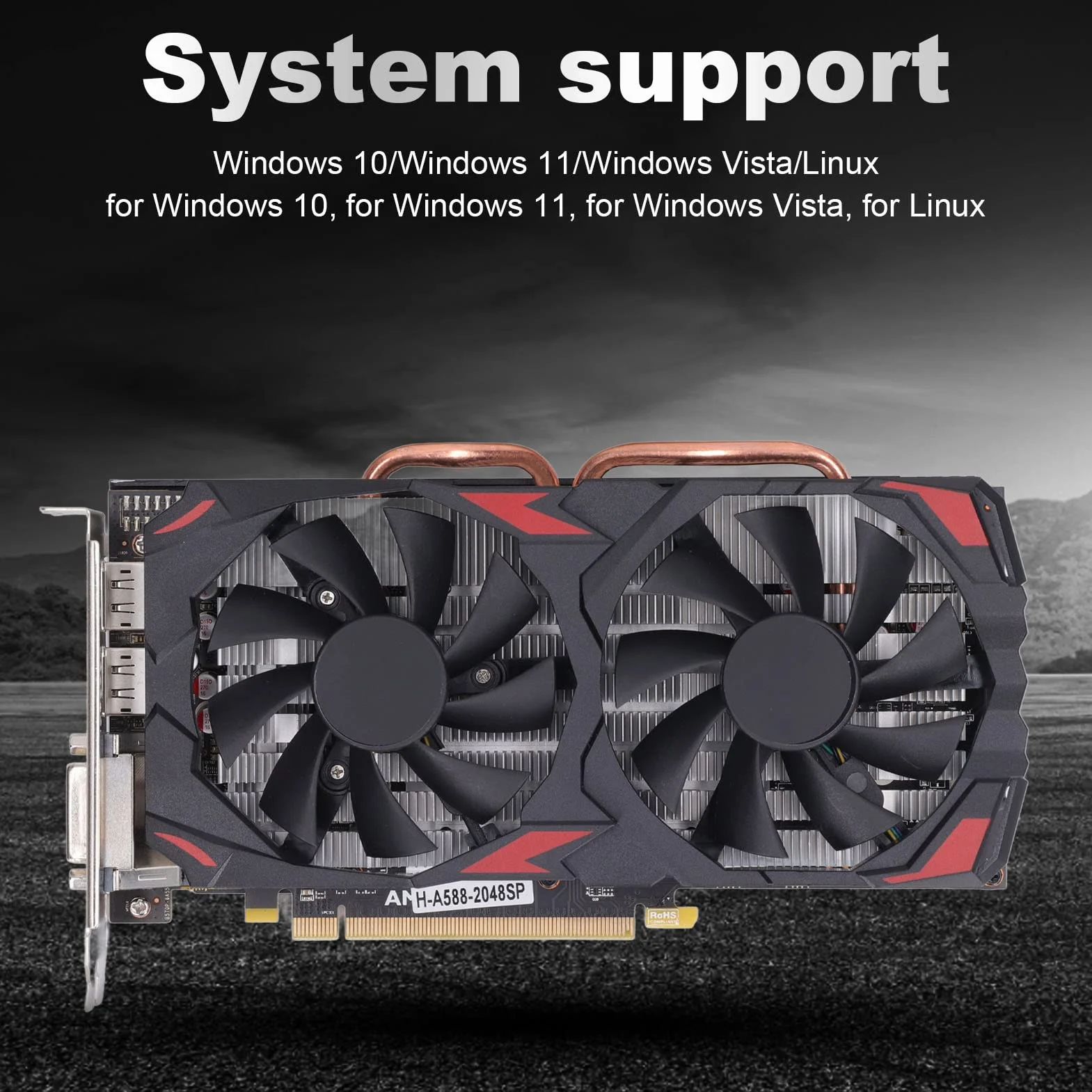Karta Graficzna Radeon RX 580 8GB GDDR5 Karty Graficzne do Gier 256BIT Karta Graficzna RX 580 z Dwoma Wentylatorami DVI DP HDML Plug and Play