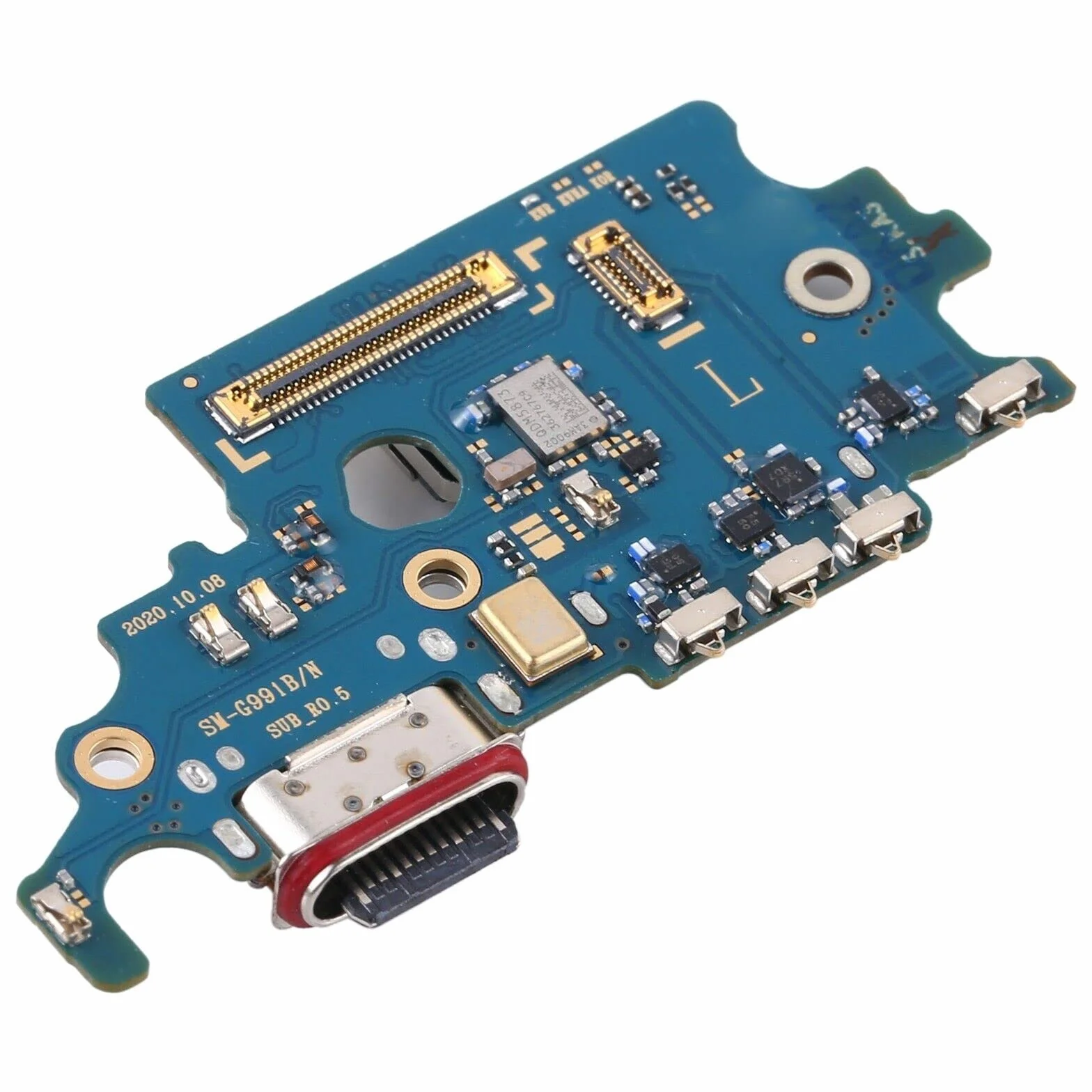 Samsung Galaxy S21 5G G991B złącze do ładowania i czytnik kart sim - Wewnętrzna część zamienna z gniazdem USB, odtwarzaczem sim, mikrofonem i anteną