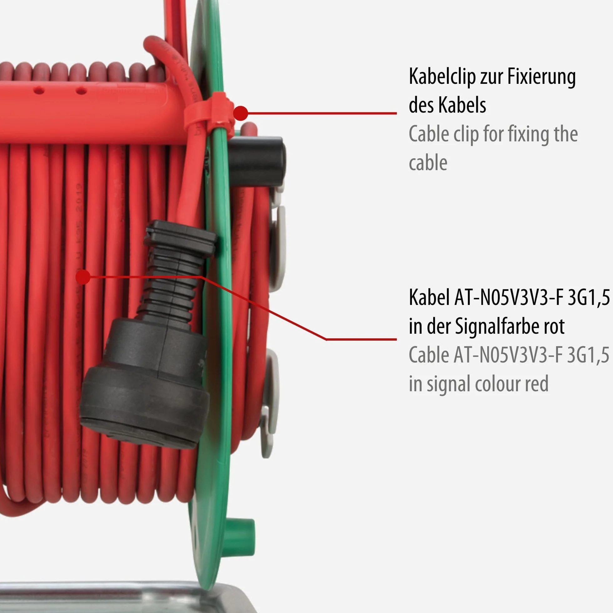 Brennenstuhl Garant G Bretec IP44 bęben kablowy ogrodowy (bęben kablowy do kosiarki z kablem 38 + 2 m w kolorze czerwonym, specjalne tworzywo sztuczne, krótkotrwałe zastosowanie na zewnątrz