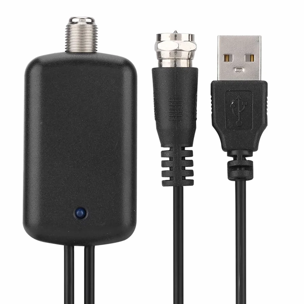Queen.Y Wzmacniacz anteny telewizyjnej 25 dB HDTV cyfrowy wzmacniacz do wnętrz, USB TV High Gain Channel Boost do wolnych kanałów lokalnych 4K HD 1080P UKW UHF