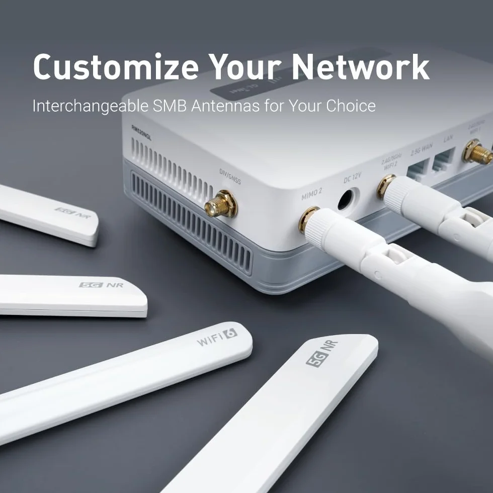 GL.iNet GL-XE3000 (Puli AX) 5G Router with SIM Card Slot, Dual SIM Cellular Router, Wi-Fi 6, 6400mAh Battery, Multi-WAN, VPN, OpenWrt, Secure 5G Router for Office, Retail, Events, Remote Work