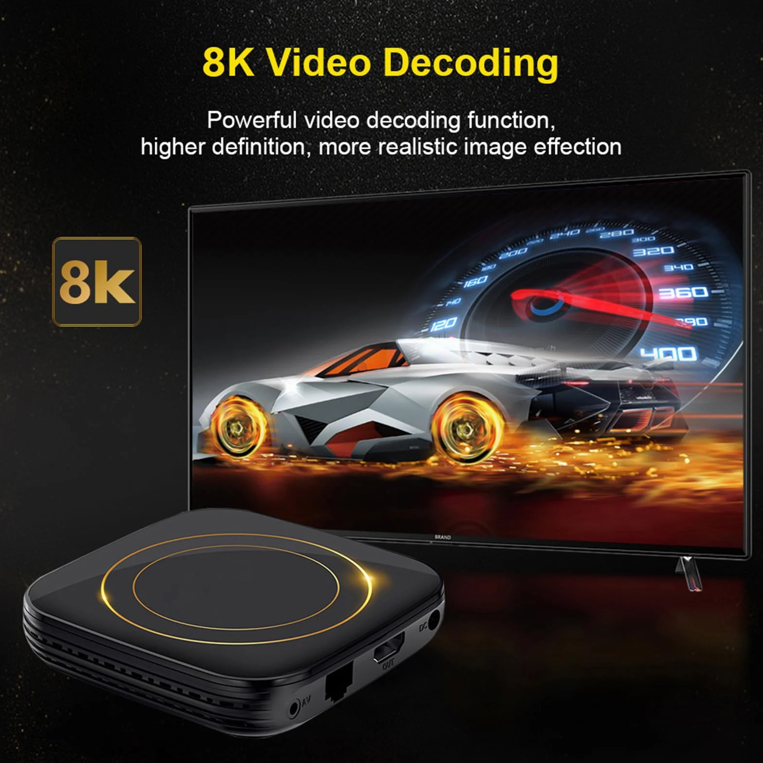 Sxhlseller TV Box 8K, Odtwarzacz Multimediów Strumieniowych Android 12 z Dwuzakresowym Wi-Fi 2.4G 5G, Dekodowanie Wideo 4K 60FPS, BT 4.0, Ethernet, USB, Karta TF, Inteligentny Dekoder (wtyczka UE