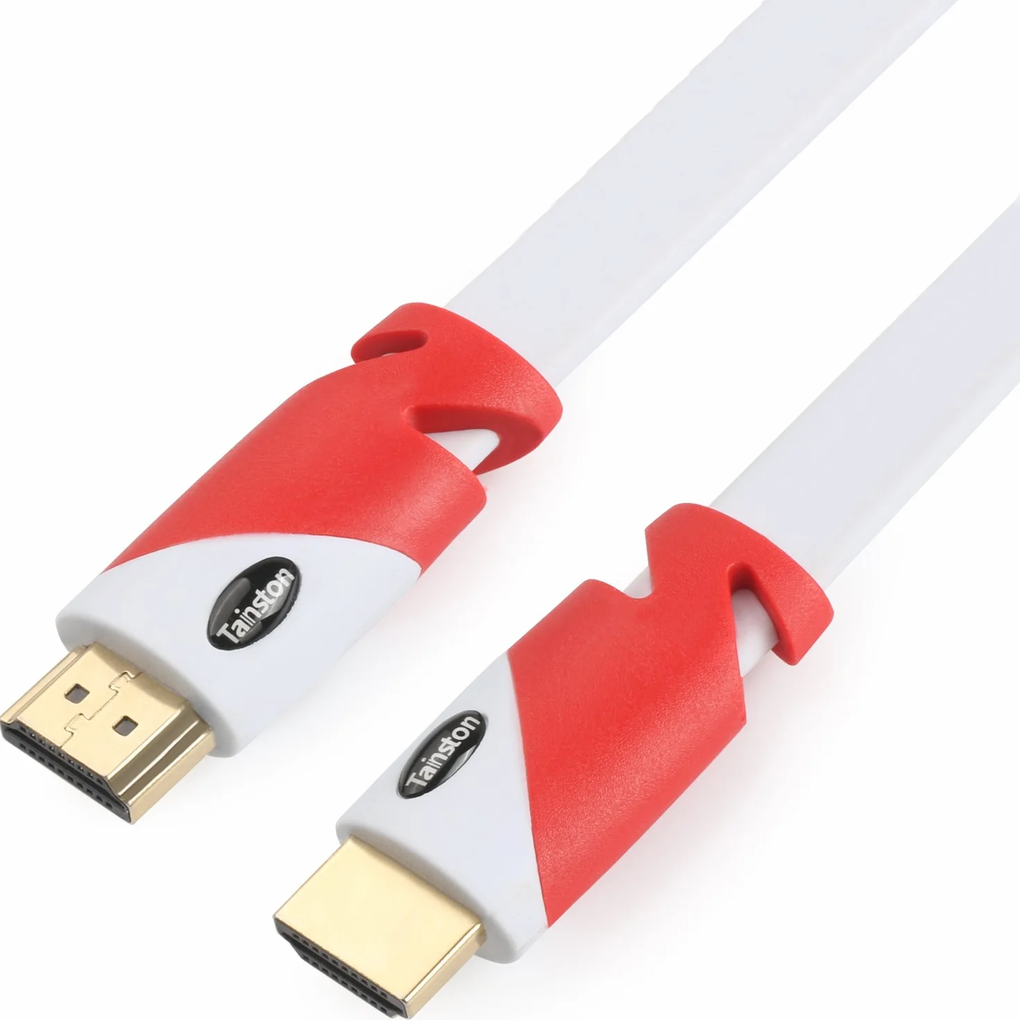 Płaski kabel HDMI o wysokiej prędkości (30 stóp) obsługuje 4K 2160P, 3D, 1080P, kanał zwrotny audio