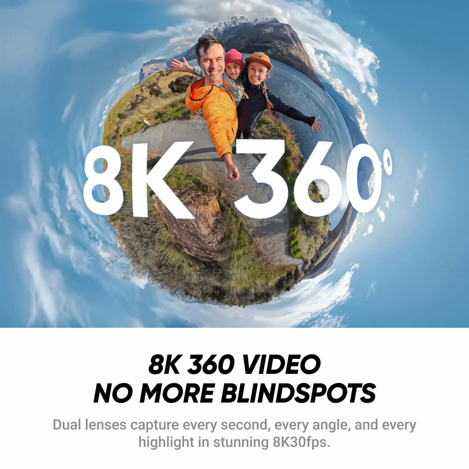 Insta360 X4 Air Pack No Drone No Problem Czarny Grafitowy - Lekka kamera 360 8K, 165g, Niewidoczny kijek do selfie, wymienne obiektywy, nagrywaj najpierw i sformatuj później, osłona przeciwwietrzna