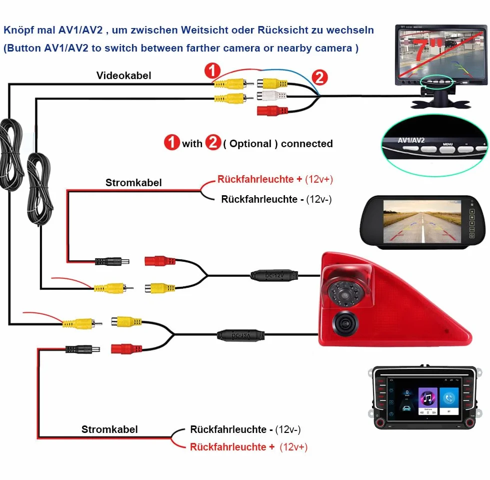 7-calowy ekran TFT LCD + podwójne kamery noktowizyjne HD światło hamowania kamera cofania zamiennik do Nissan NV400 X62 X62B /Opel Vauxhall Movano B X62 MKII MK2 MK3 MKIII/Renault Master III 3 JV FV