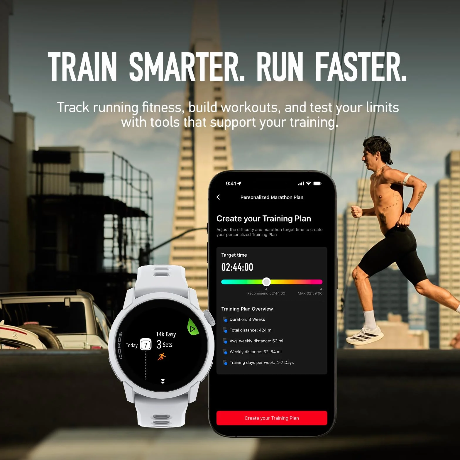 COROS PACE 4 Ultralekki sportowy zegarek GPS do biegania - biały nylon, standardowy | 19 dni codziennego użytku, sterowanie głosowe, zaawansowane narzędzia treningowe, dokładny GPS, pulsometr nawigacji