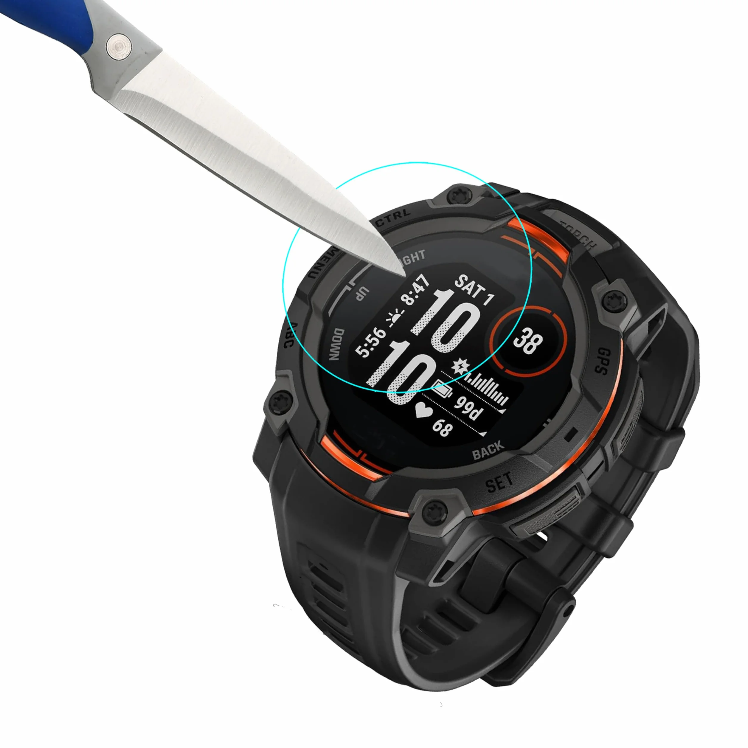 Mr.Shield Ochraniacz Ekranu do Garmin Instinct 3 45mm (AMOLED/Solar) [3 Sztuki] Film Szkło Hartowane 9H, Odporny na Zarysowania, HD Przejaśniać
