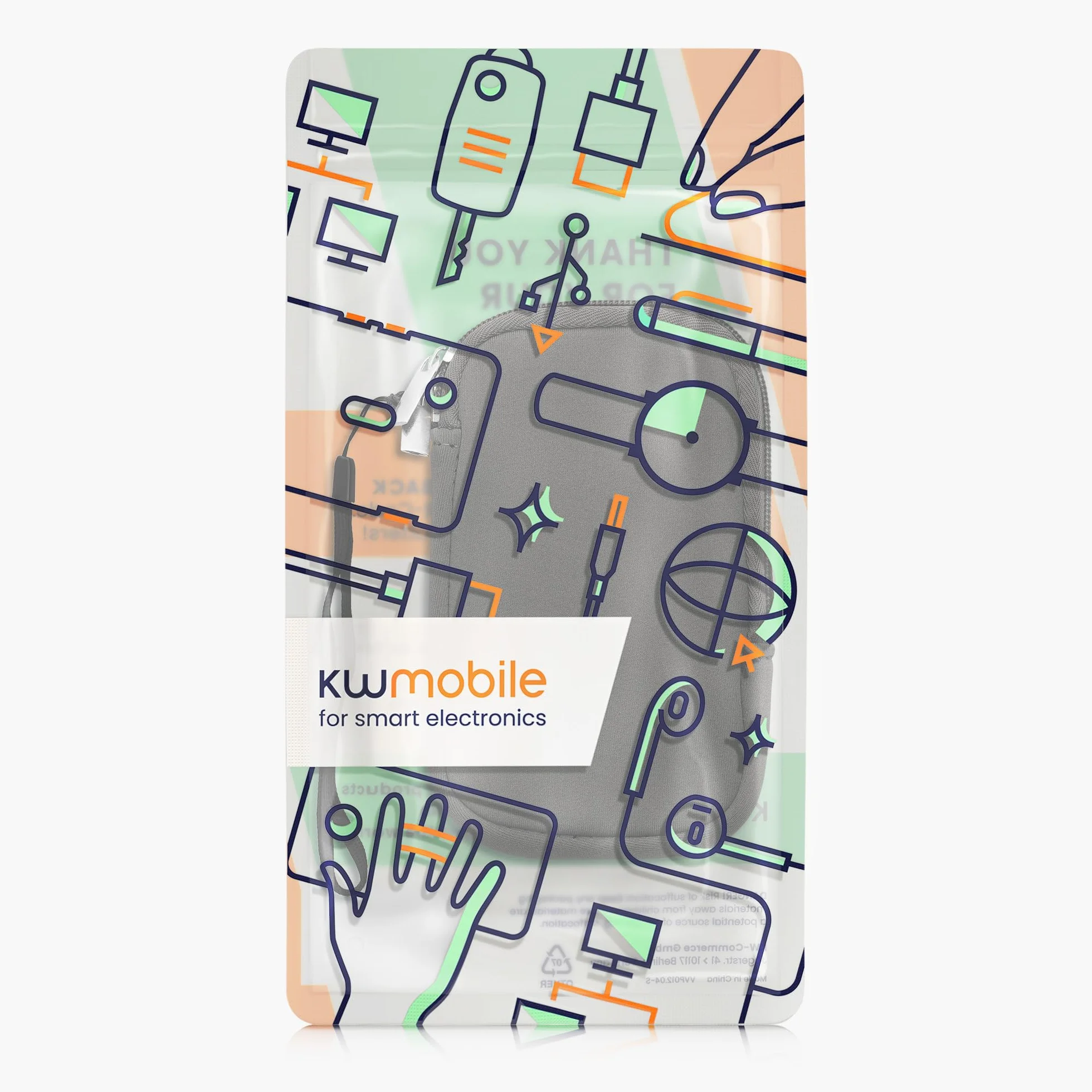 kwmobile etui na telefon komórkowy neoprenowe Stone Dust 6,5" 16,5 x 8,9 cm
