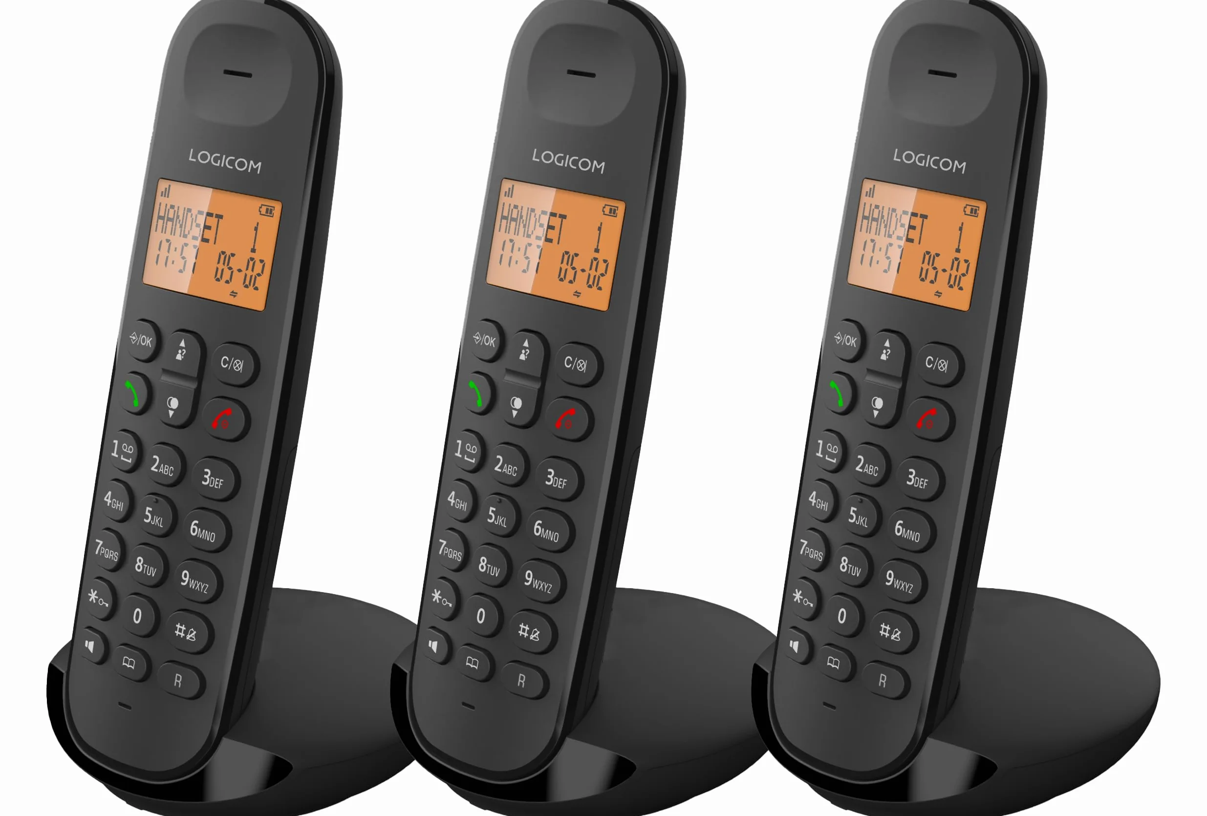 Logicom ILOA 350 Bezprzewodowy telefon stacjonarny bez sekretarki - Trio - Telefony analogowe i DECT - czarny