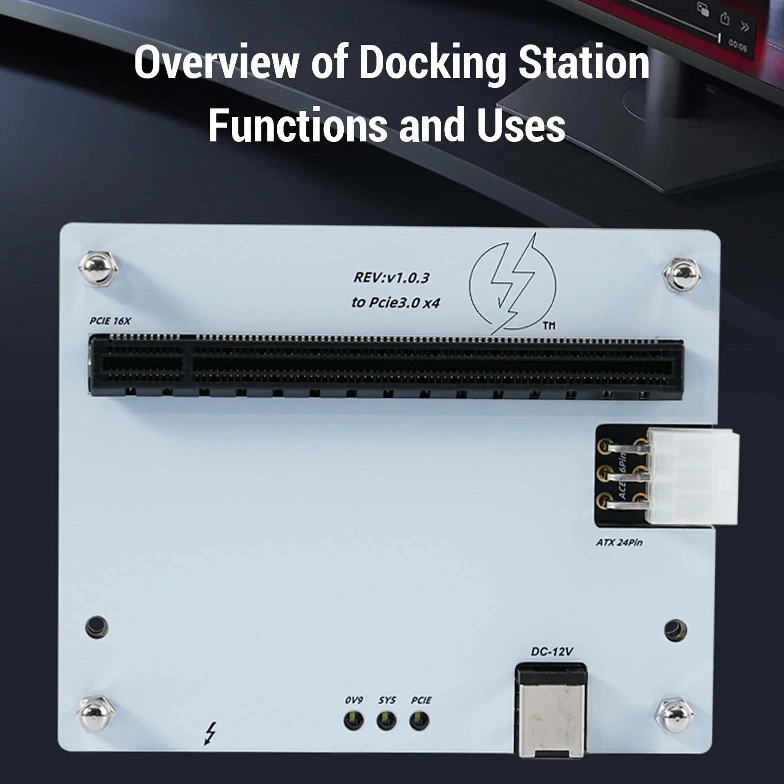 Cocoarm Zewnętrzna Stacja Dokująca do Karty Graficznej Stacja Dokująca do Karty Graficznej USB4.0 PCB z Kablem Danych JHL7440 1 M PCIe 16X Hot Swap Laptopa Mini PC Przenośny Komputer Gier
