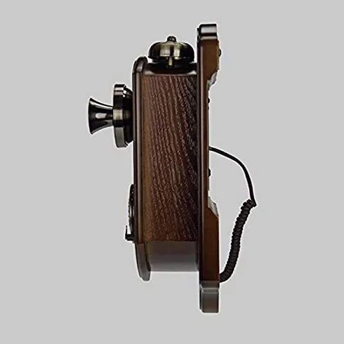Telefon Telefon domowy Zabytkowy telefon stacjonarny Drewniany, montowany na ścianie, obrotowy Retro Hotel Kreatywna karta bezprzewodowa Przewodowy telefon stacjonarny