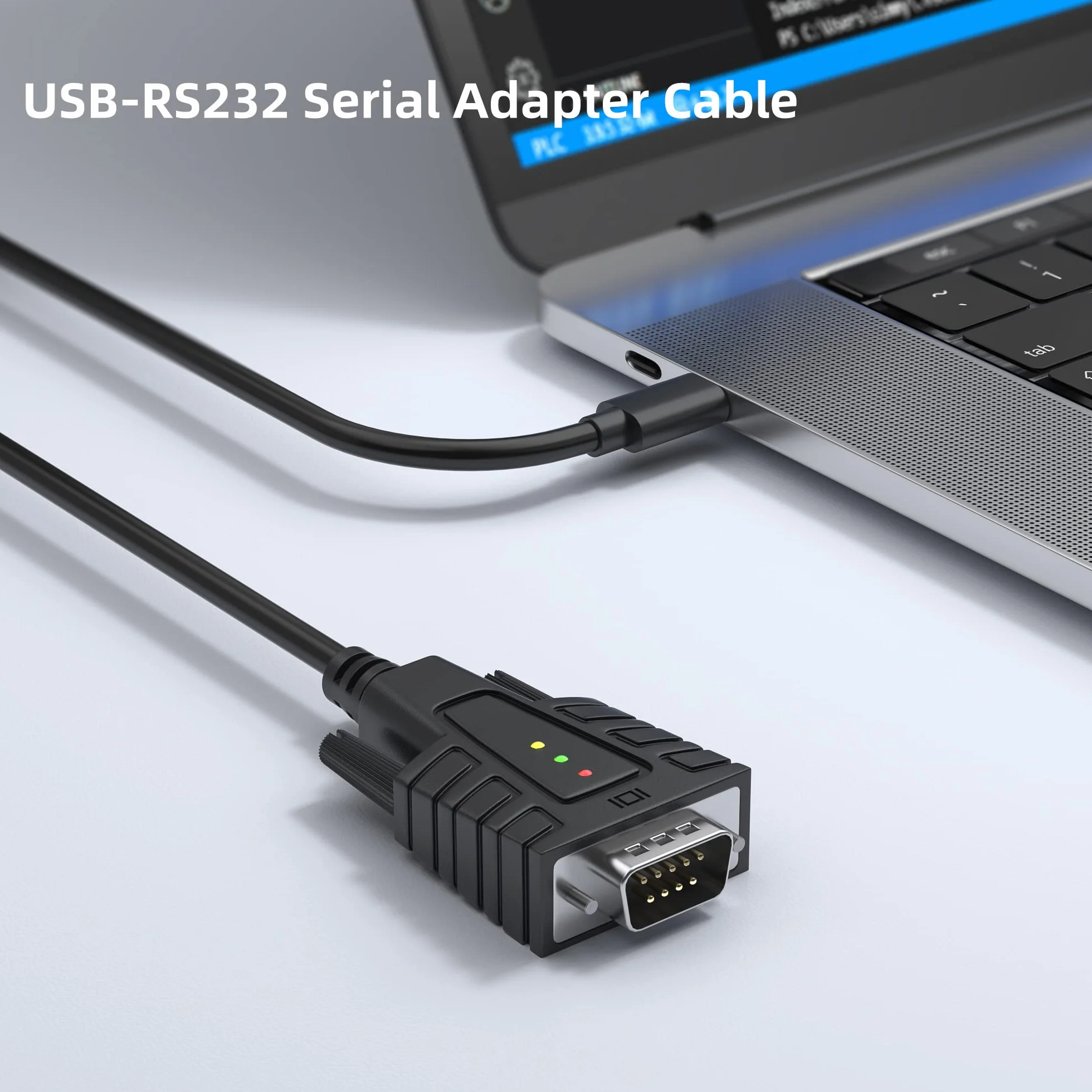 DriverGenius SerialEdgeX Serie | Adapter USB-C do RS232 (DB9) – 1 Port, 3 Diody LED (TX, RX, PWR), Kompatybilny z Windows 11 i macOS 15, Do Zastosowań Serwisowych, Przemysłowych i Programistycznych