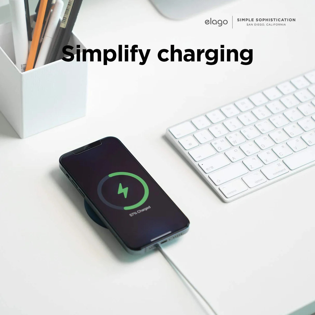 elago MS podkładka ładująca kompatybilna z ładowarką MagSafe kompatybilna z iPhone 17, 16, 15, 14, 13, seria 12 i innymi bezprzewodowymi telefonami (czarny)