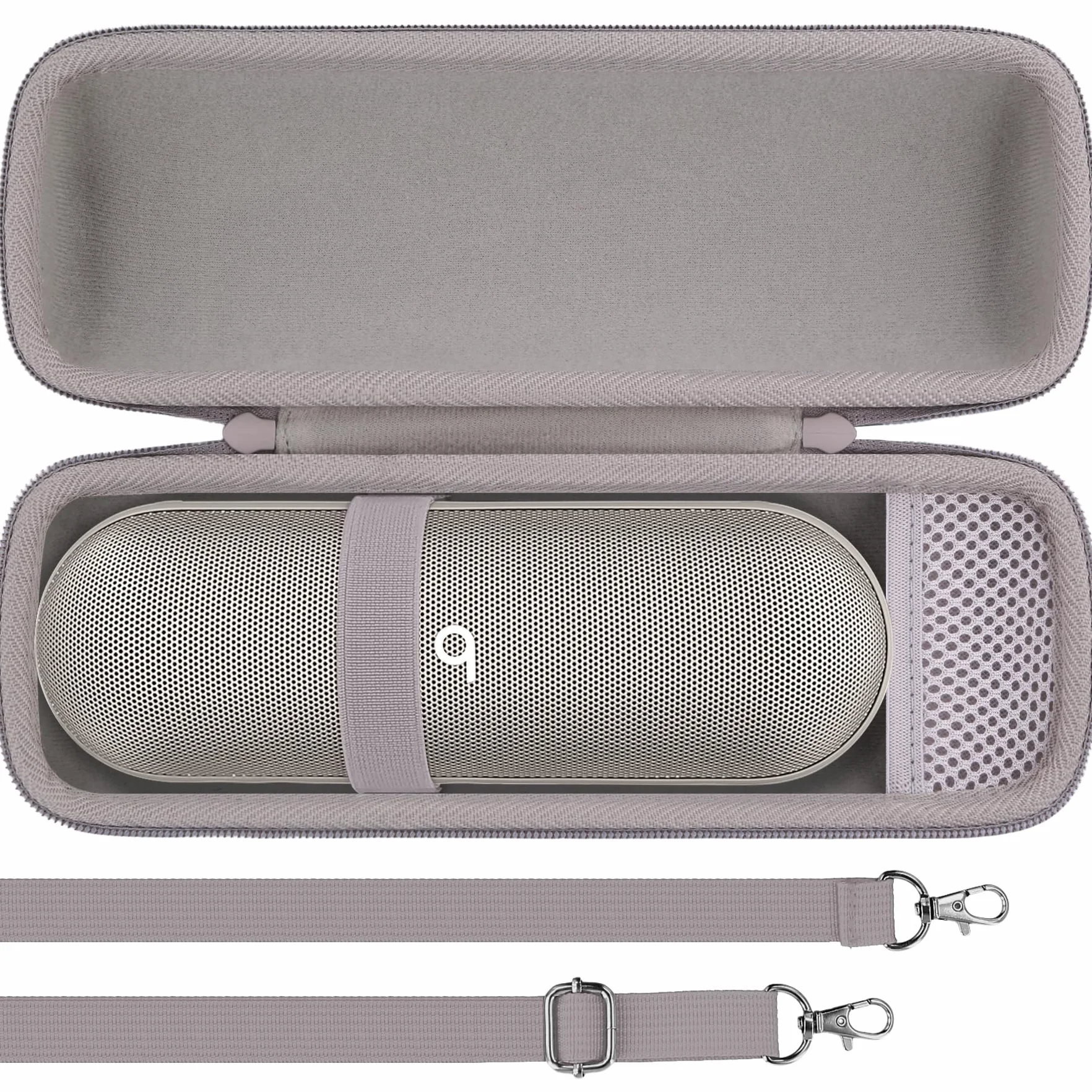 co2CREA Twarde etui podróżne na bezprzewodowy głośnik Bluetooth Pill, by Dr. Dre Pill, wodoodporny futerał do przenoszenia głośnika z paskiem zabezpieczającym (tylko etui, bez głośnika)