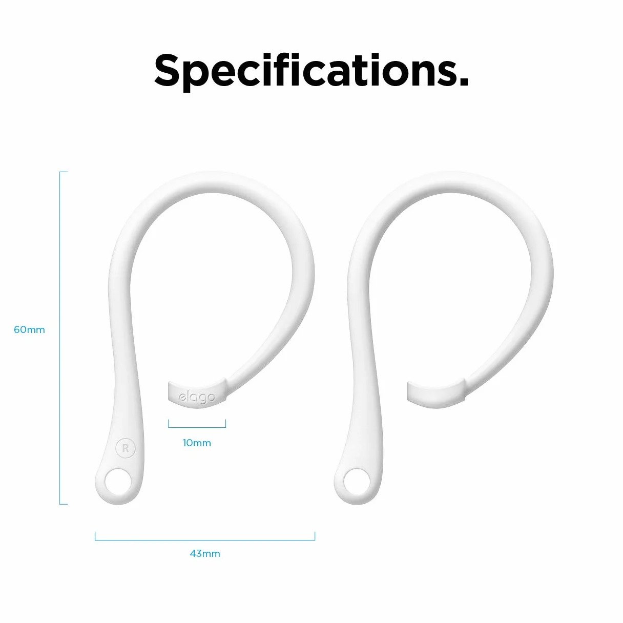 elago Haczyki na uszy kompatybilne z AirPods 3, Pro, AirPods 2, 1, akcesoria do słuchawek, antypoślizgowe, ergonomiczna konstrukcja, wygodne dopasowanie (białe)