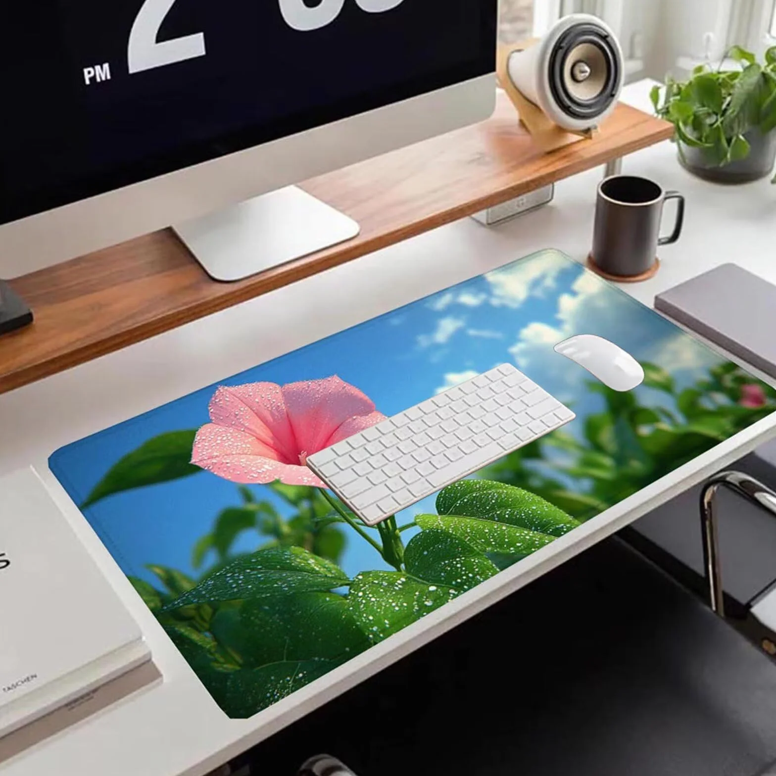 Gamingowa podkładka pod mysz 1200 x 600 x 3 mm, XXL, wodoszczelna, odporna na ścieranie, z przyszytymi krawędziami, niebieska, podkładka na biurko, poprawia prędkość i precyzję pod laptopa, komputer