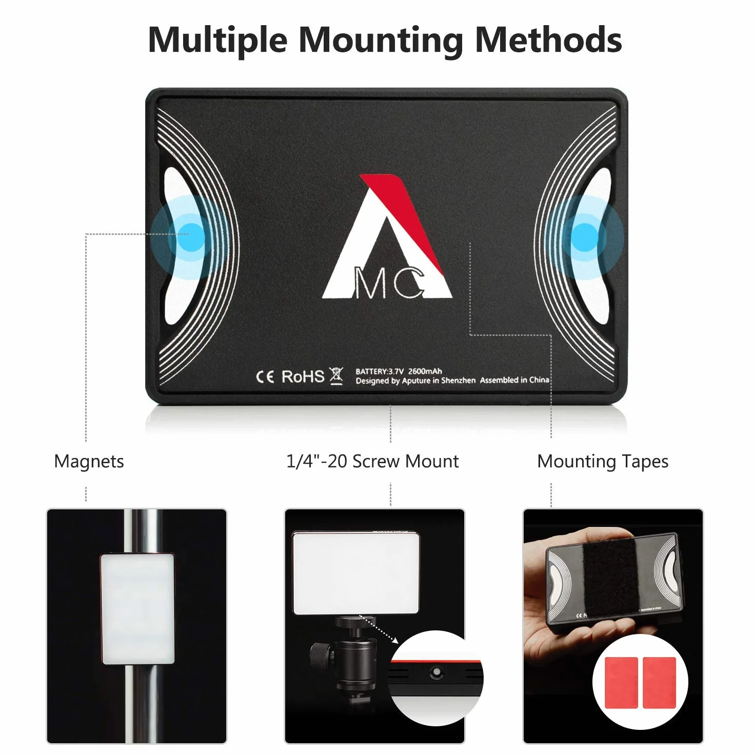 Aputure AL-MC Pocket RGB LED lampa wideo RGBWW lampa filmowa