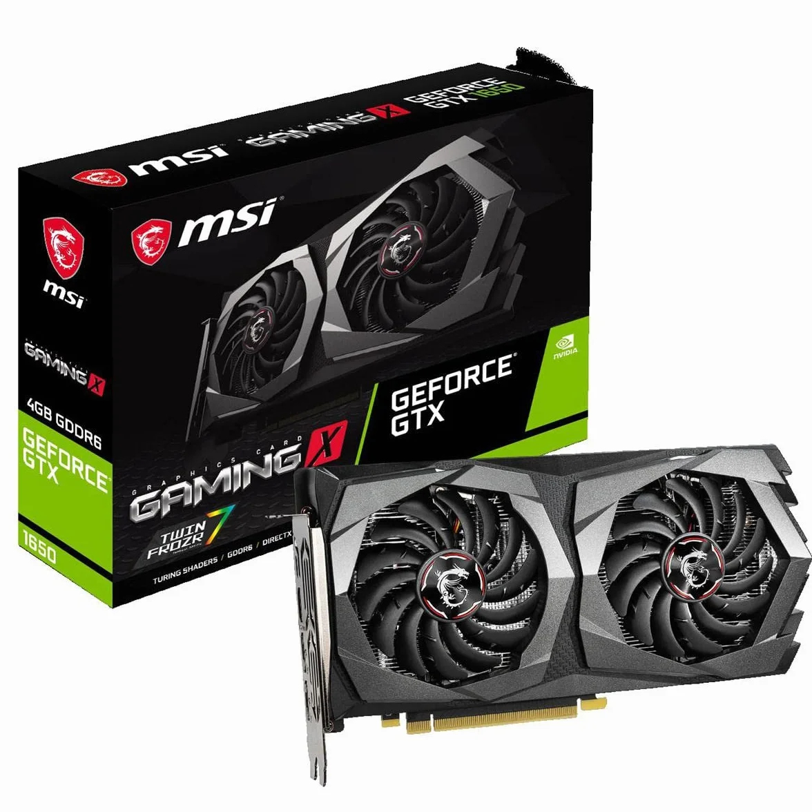 MSI Gaming GeForce GTX 1650 128-bitowa HDMI/DP 4 GB GDRR6 HDCP wsparcie DirectX 12 Dual Fan VR Ready OC karta graficzna (GTX 1650 D6 GAMING X)