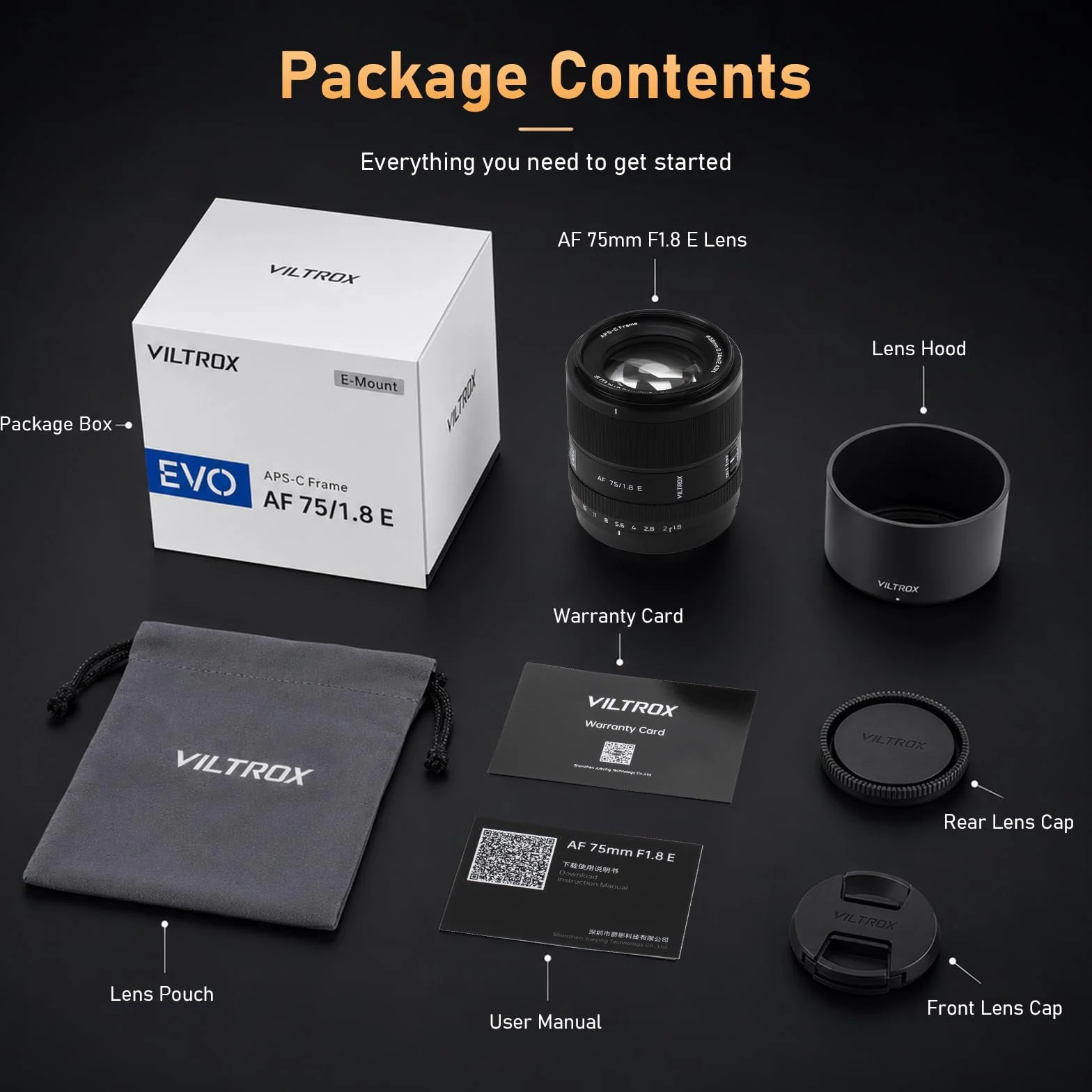 Viltrox 75mm f1.8 Obiektywy do mocowania aparatu Evo e