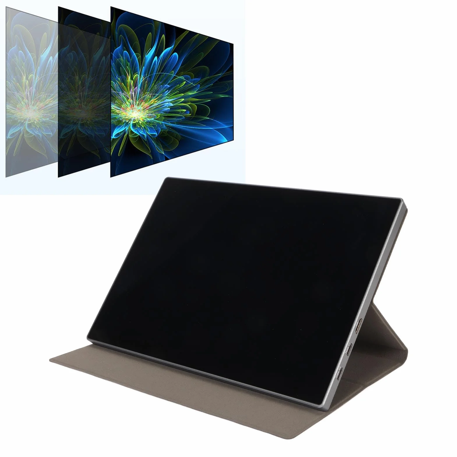 Przenośny Monitor 10,5 Cala, Zewnętrzny Monitor 1080P USB CMonitor do Gier z Ekranem Dotykowym IPS z Etui Ochronnym do Laptopa, Komputera PC, Telefonu, Konsoli PS i Konsoli