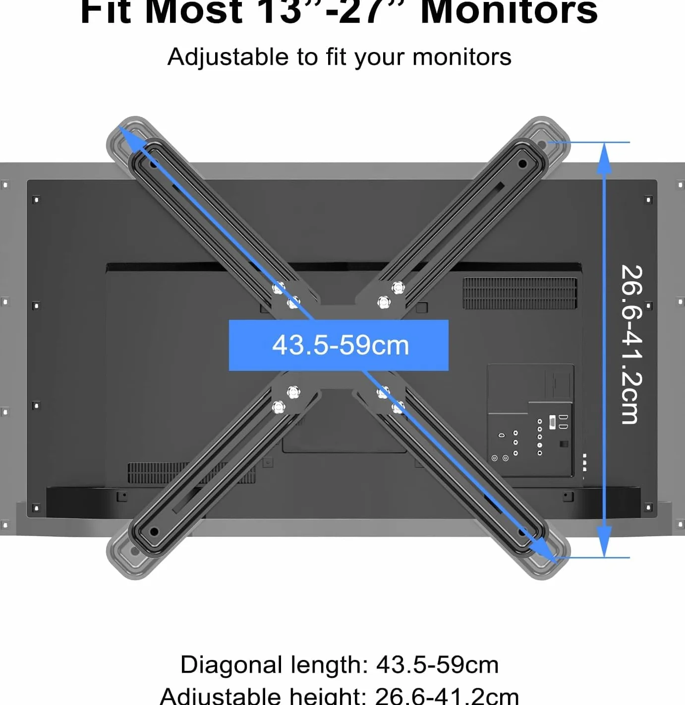 Suptek Adapter inny niż VESA do zestawu wspornika ramienia monitora do ekranów 13-32 cali, VESA 75×75/100×100mm