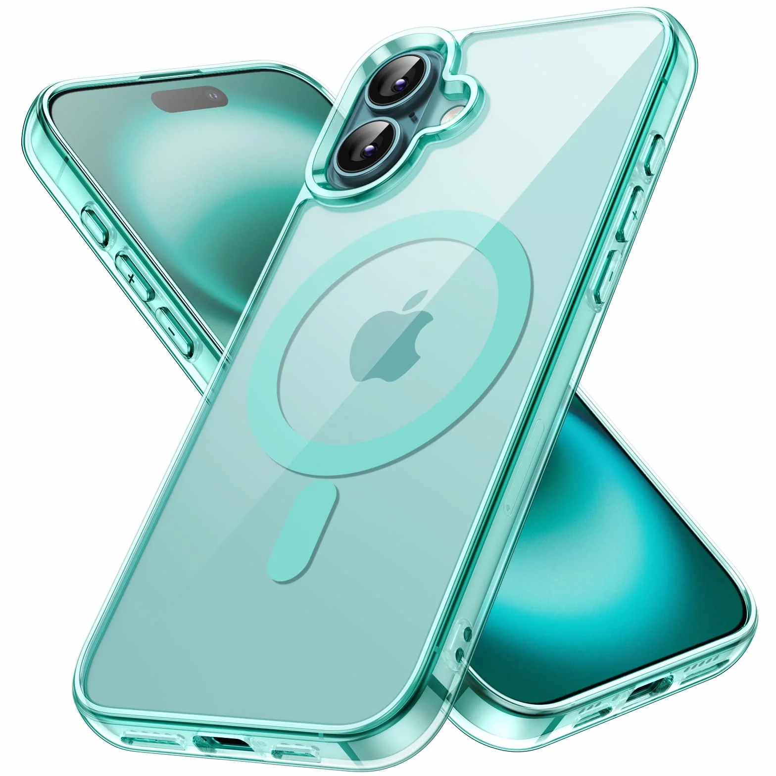 JETech Magnetyczne Etui do iPhone 16 6,1 Cala Kompatybilne z MagSafe Odporne na Wstrząsy i Zarysowania Niebiesko Zielony