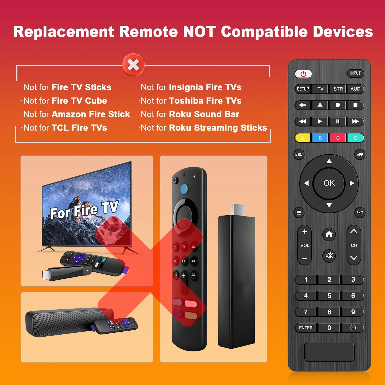 Uniwersalny pilot do telewizora Samsung, LG, Vizio, TCL, Hisense, Sony, Philips, Sharp i inne, markowe telewizory Smart, odtwarzacze strumieniowe, soundbar audio i odtwarzacze DVD/Blu-ray