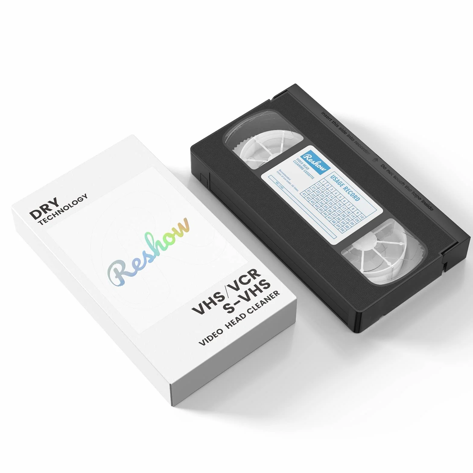 Reshow VHS Video Head Cleaner do odtwarzaczy VHS/VCR Technologia sucha Nie wymaga płynu Wielokrotnego użytku 30 razy