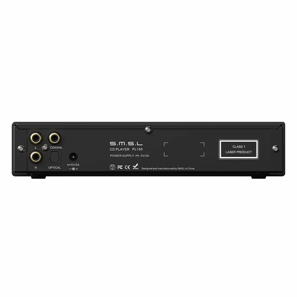 SMSL PL150 CD, wydajny procesor CS43198, wyjścia RCA/3,5 mm i 4,4 mm, do słuchawek / optycznych/koncentrycznych, do pojazdu/laptopa/telewizora/komputera (srebrny)