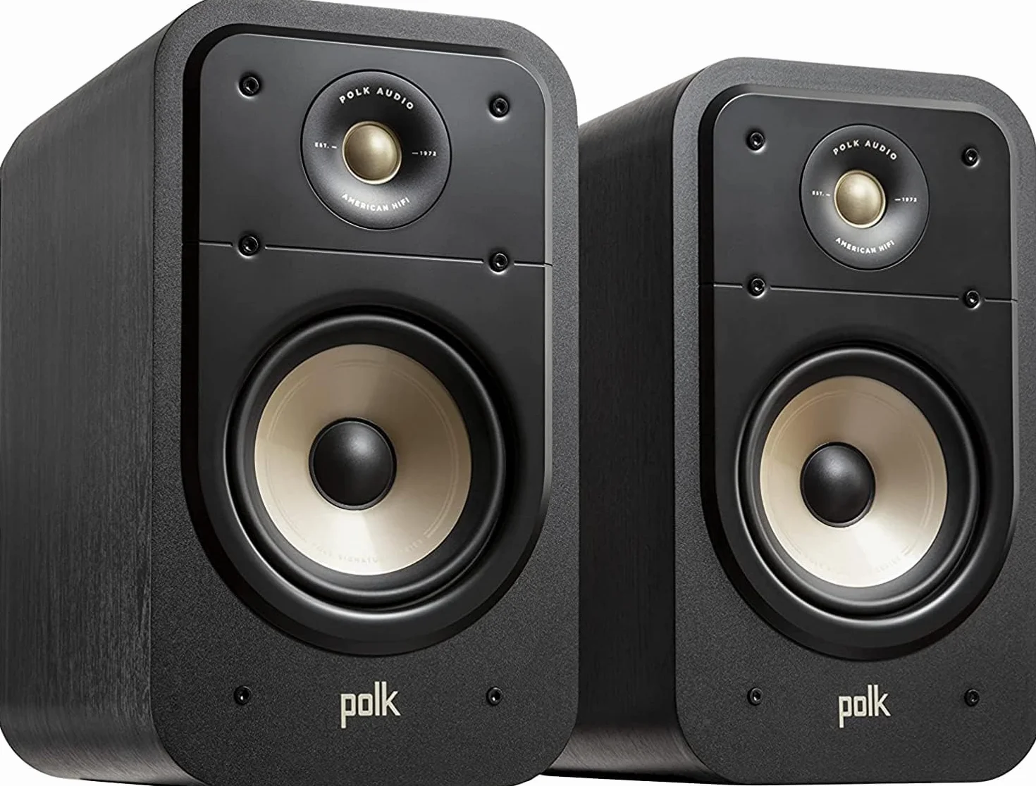 POLK AUDIO Signature Elite ES20 głośniki do regału na książki, głośników stereo, głośników Hi-Fi, certyfikat Hi-Res, kompatybilne z Dolby Atmos i DTS: X (para 2 szt.) - czarne
