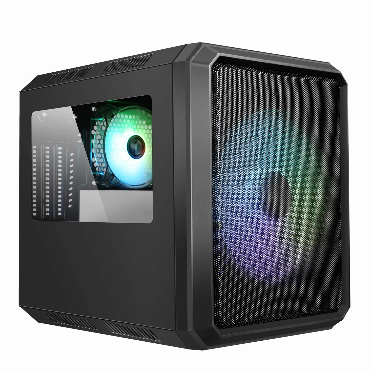 Case QBO 8 EVO Micro ATX, USB3, 200+120mm ARGB Fan, czytnik kart, 3x Trasp Window