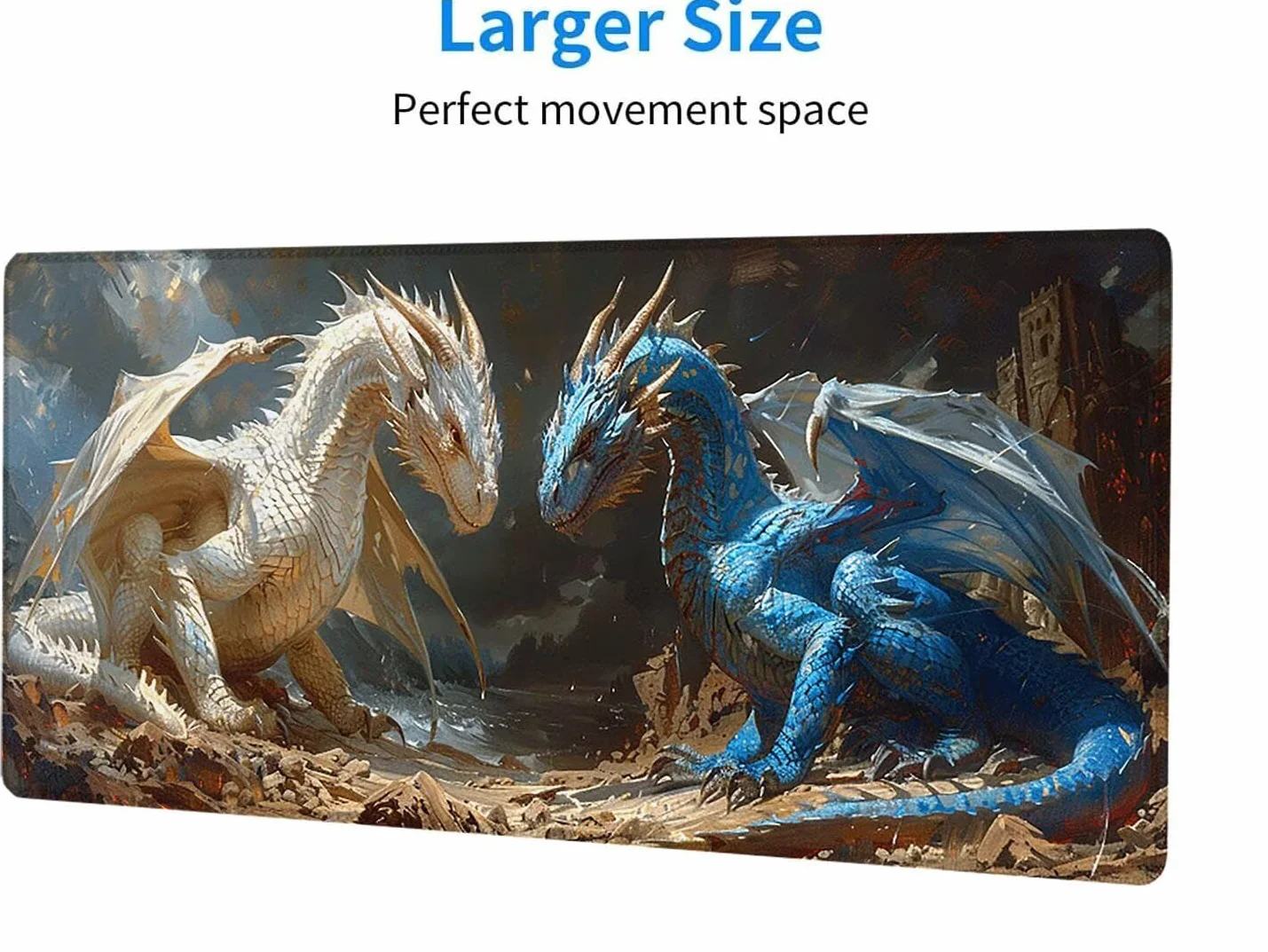 Podkładka pod mysz do gier szara rozszerzona podkładka pod mysz XXL 1600 x 800 x 3 mm, podkładka pod mysz Dragon ze zszytymi krawędziami, zwiększona precyzja i szybkość Gaming podkładka pod mysz do