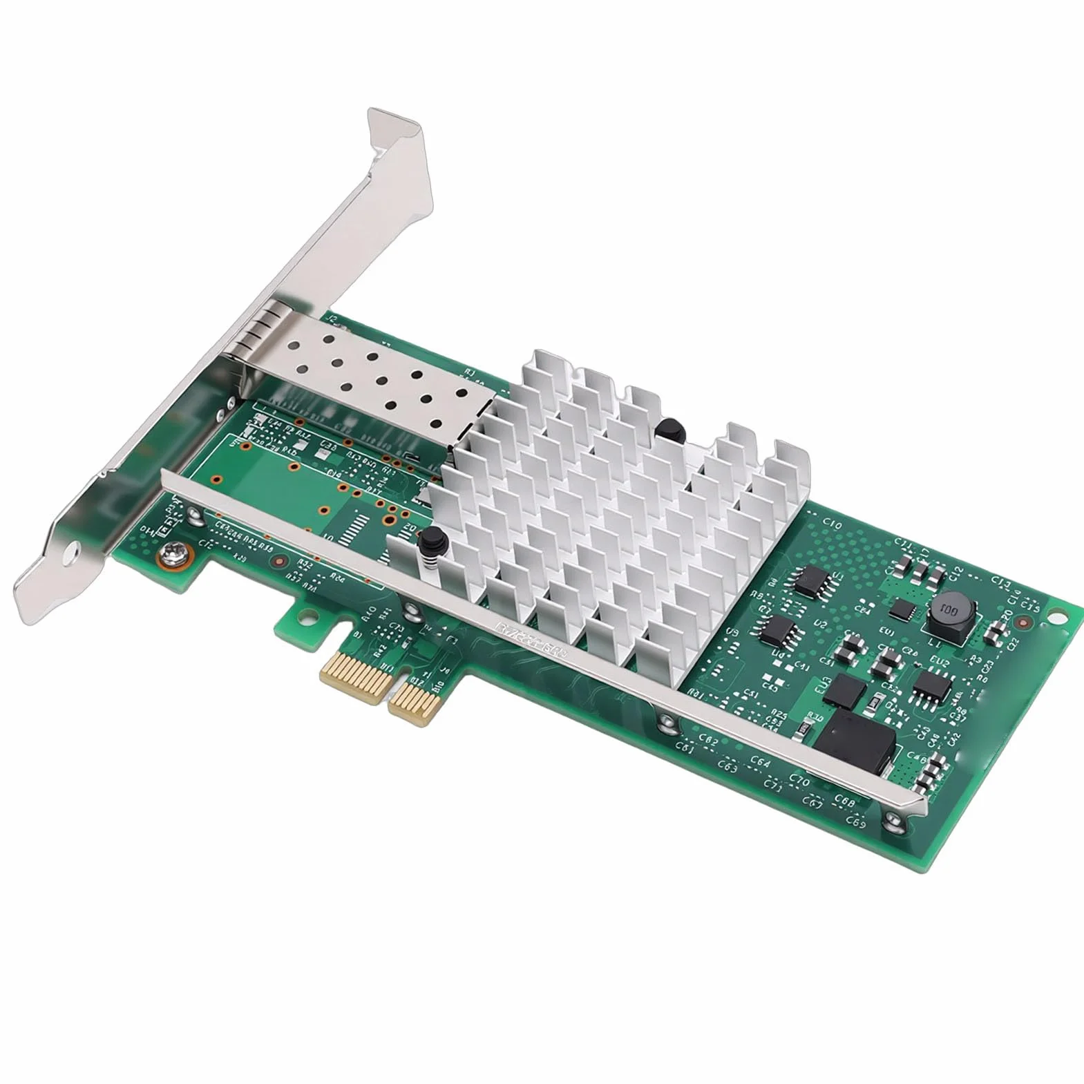 VBESTLIFE Karta Sieciowa 10G PCIE X1 z Portem SFP+, obsługą Adaptera Sieci światłowodowej Ethernet Chip 82599EN